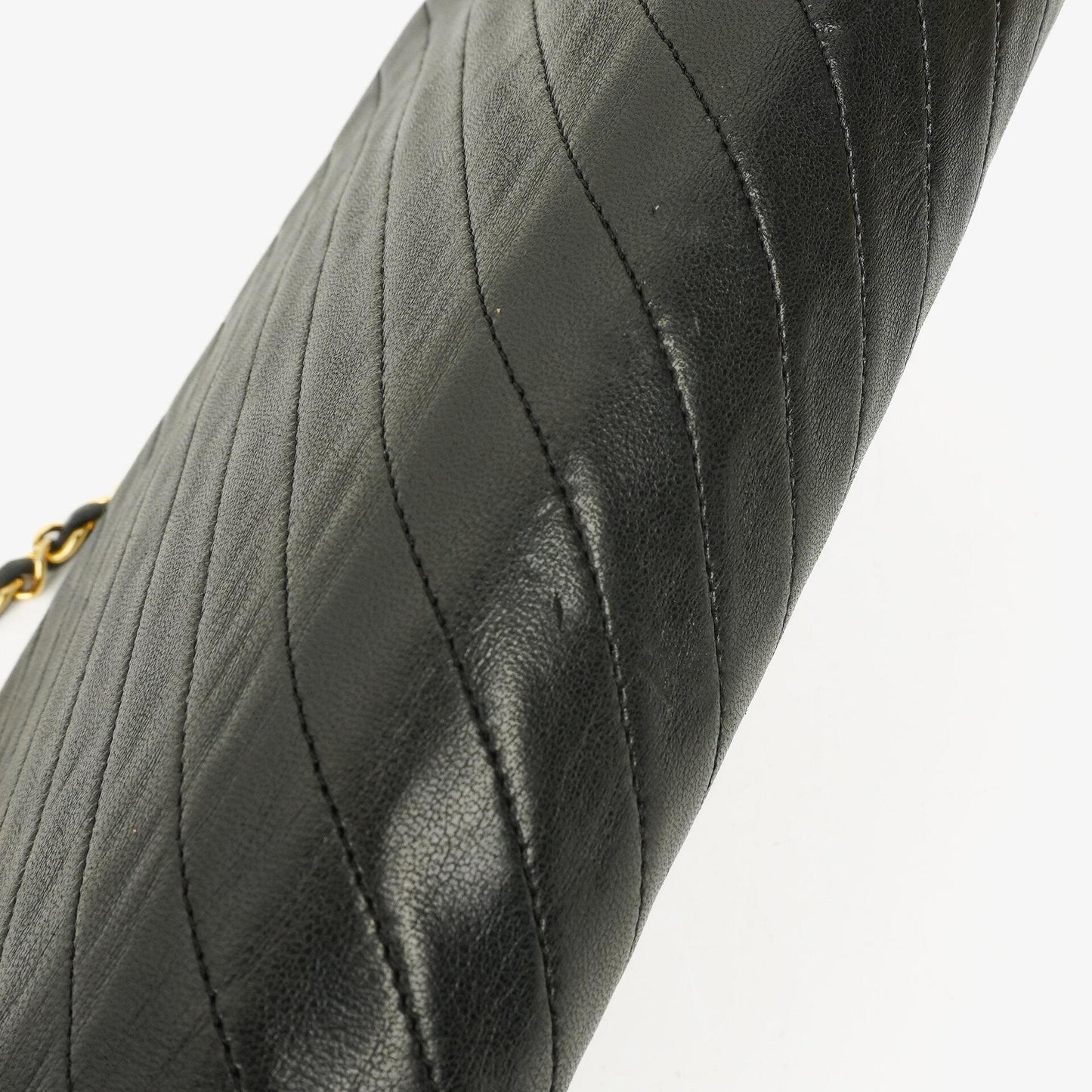 Chanel Diagonal Medium Classic Black Quilted Lambskin Single Flap Bag With 24K Gold-Plated Hardware