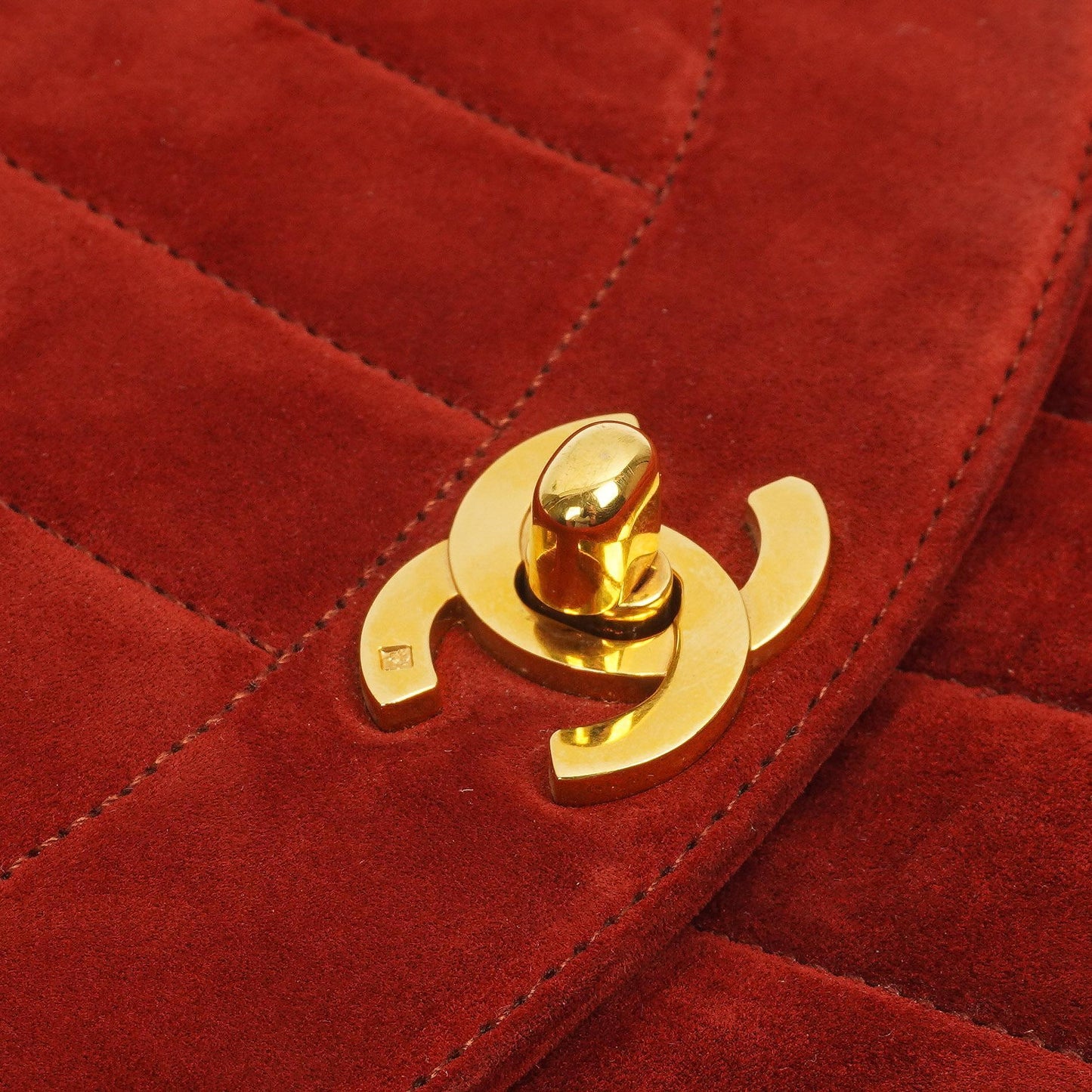 Chanel Diana Vertical Quilted Single Flap Bag Wine Red Suede 24K Gold-Plated Hardware