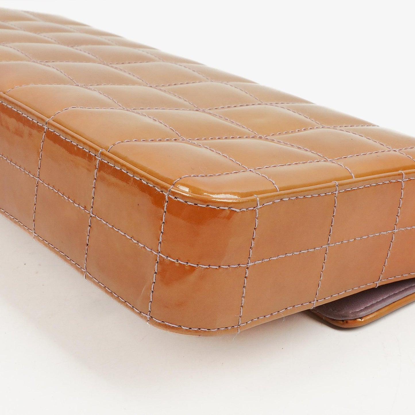 Chanel East West Patent Leather Chocolate Bar Flap Bag