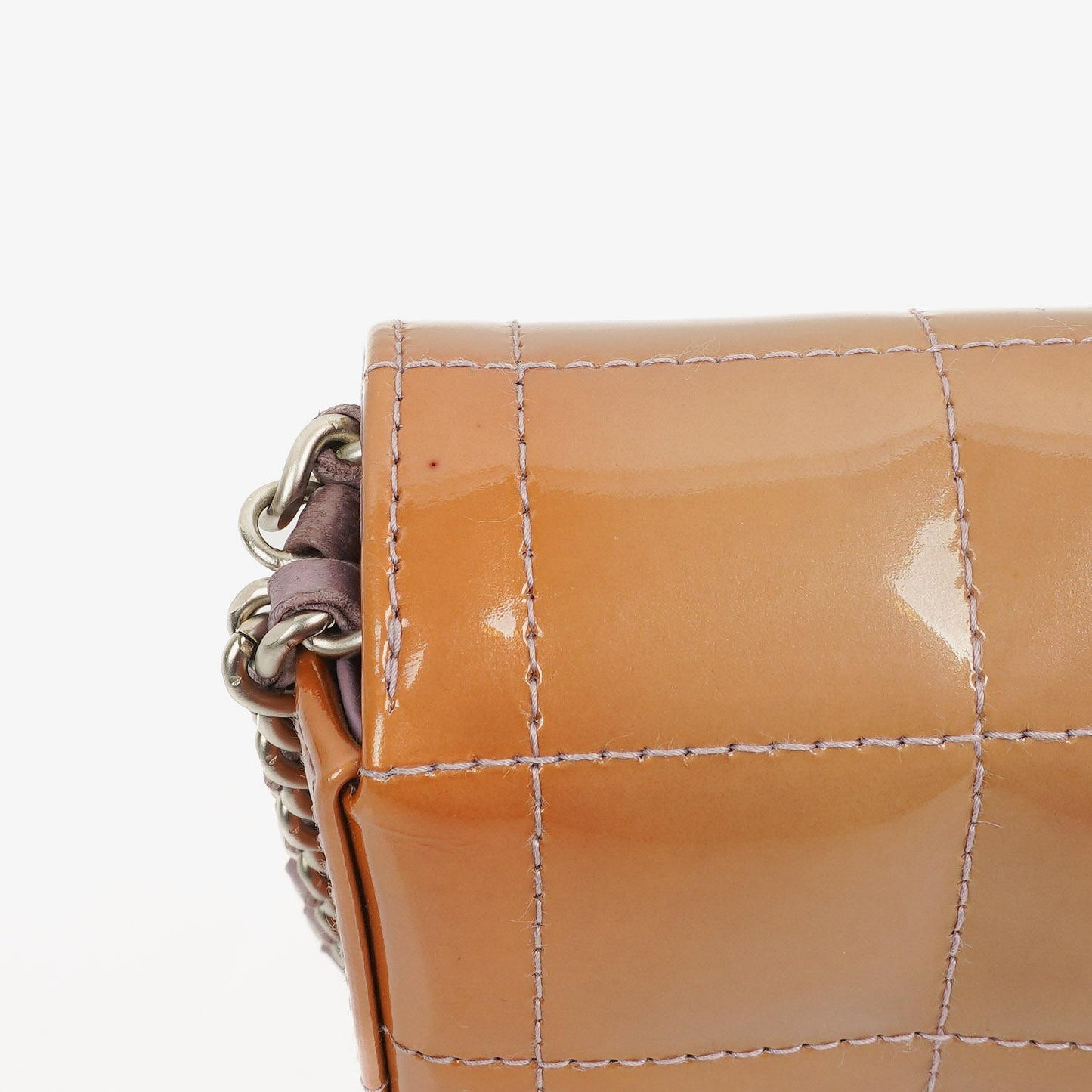 Chanel East West Patent Leather Chocolate Bar Flap Bag