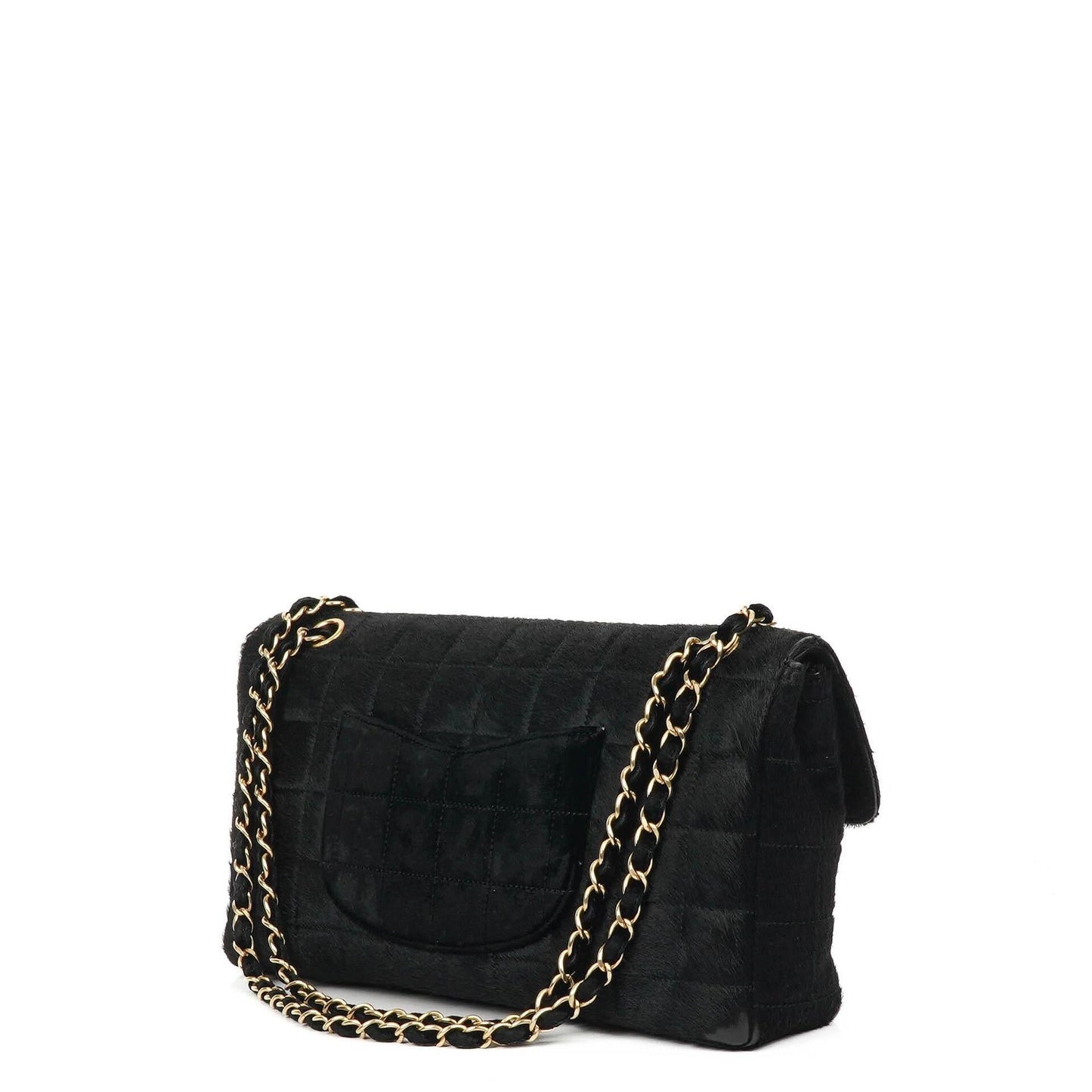 Chanel East West Pony Hair Velvet Chocolate Bar Flap Bag With Gold - Tone Hardware