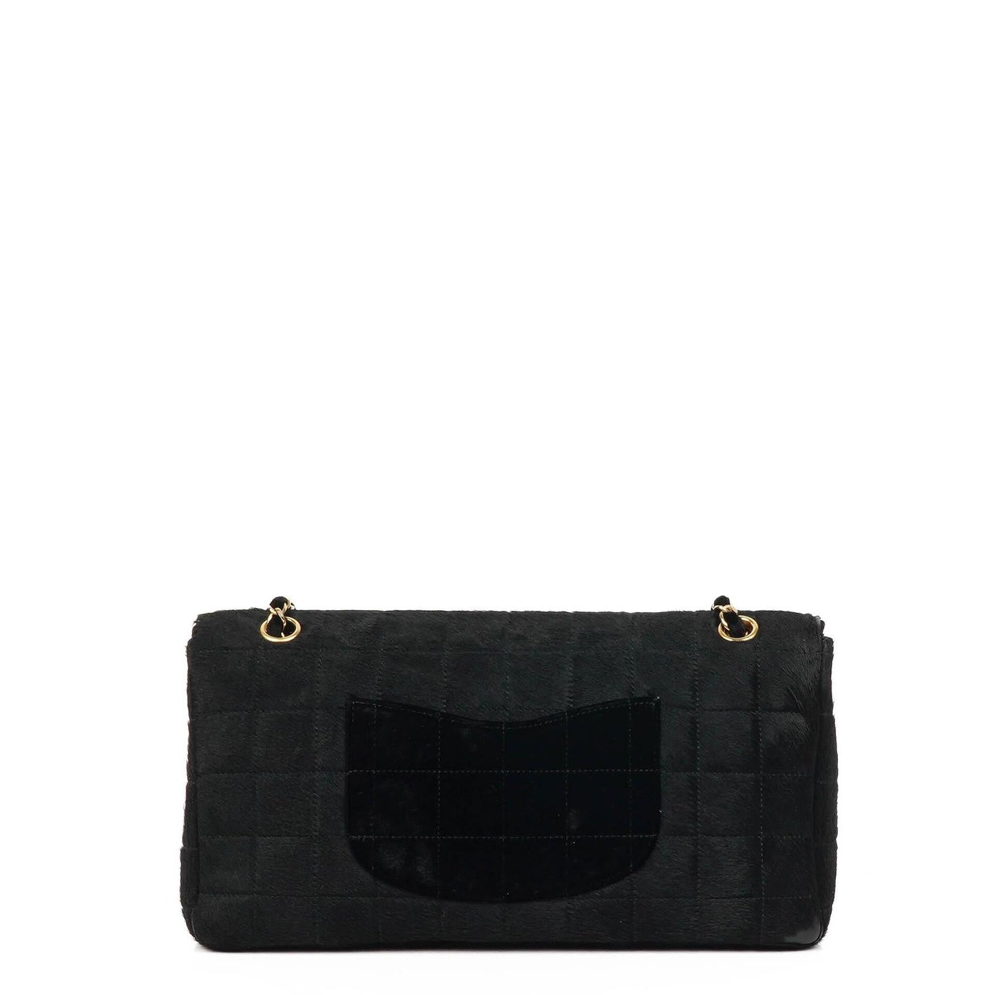 Chanel East West Pony Hair Velvet Chocolate Bar Flap Bag With Gold - Tone Hardware