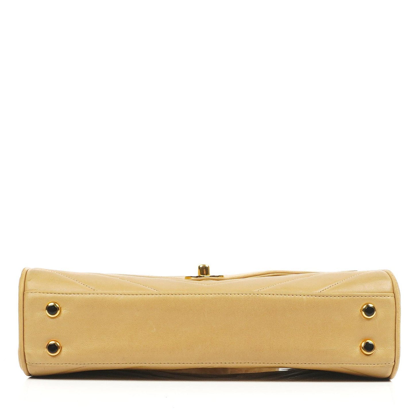 Chanel Envelope Beige Chevron Quilted Crossbody Bag With 24K Gold-Plated Hardware