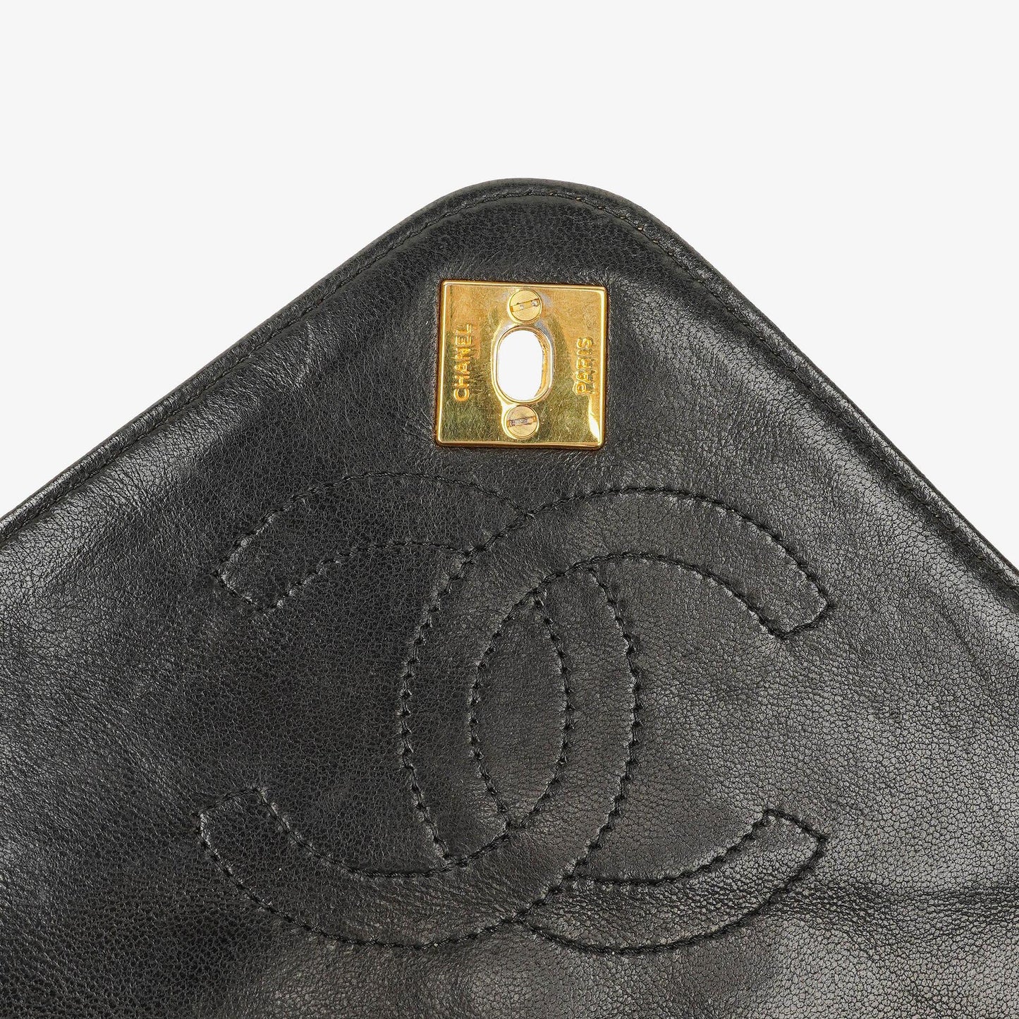 Chanel Envelope Flap Bag Black Quilted Lambskin With 24K Gold-Plated Hardware