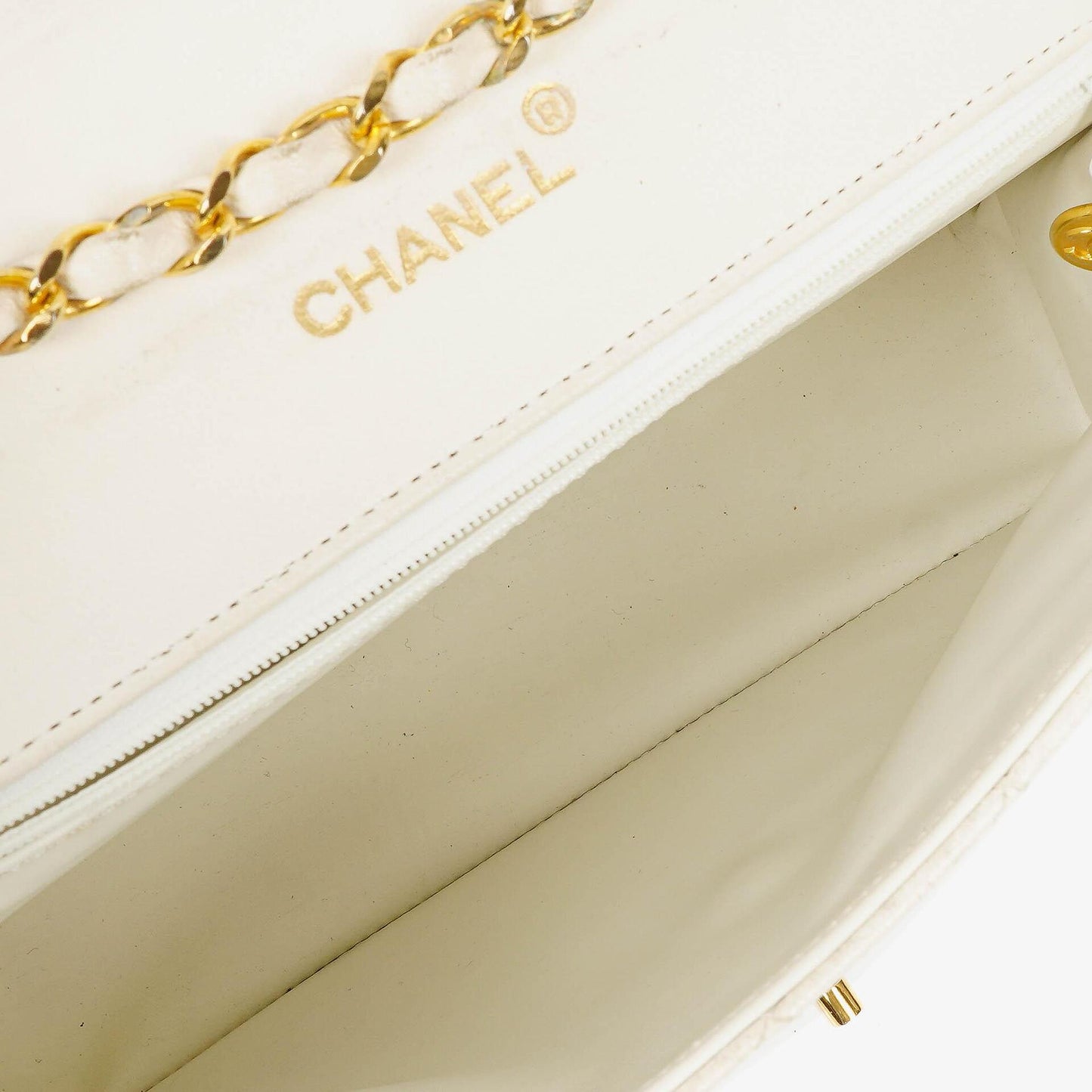 Chanel Envelope Flap Bag White Quilted Lambskin With 24K Gold-Plated Hardware