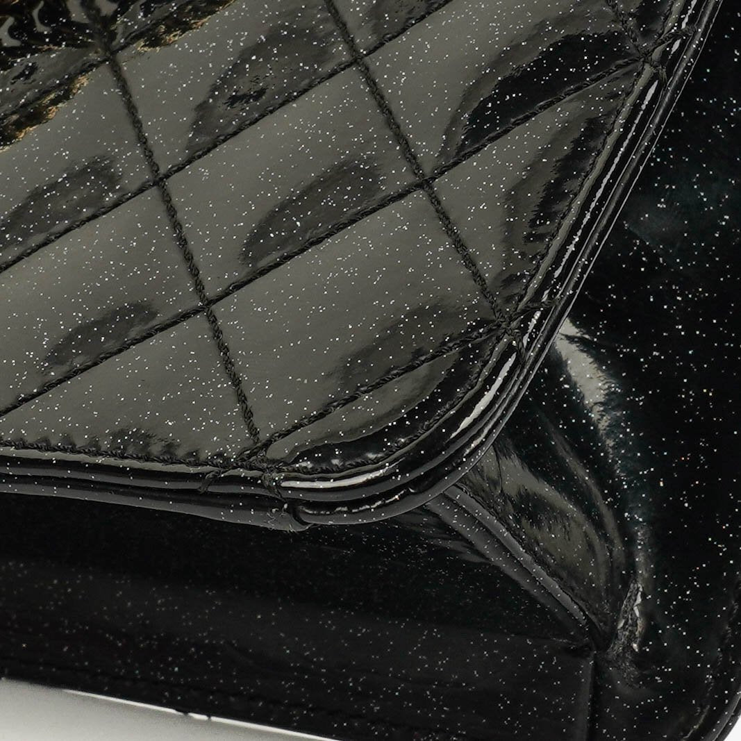 Chanel Evening Star Quilted Glitter Patent East West Flap Bag