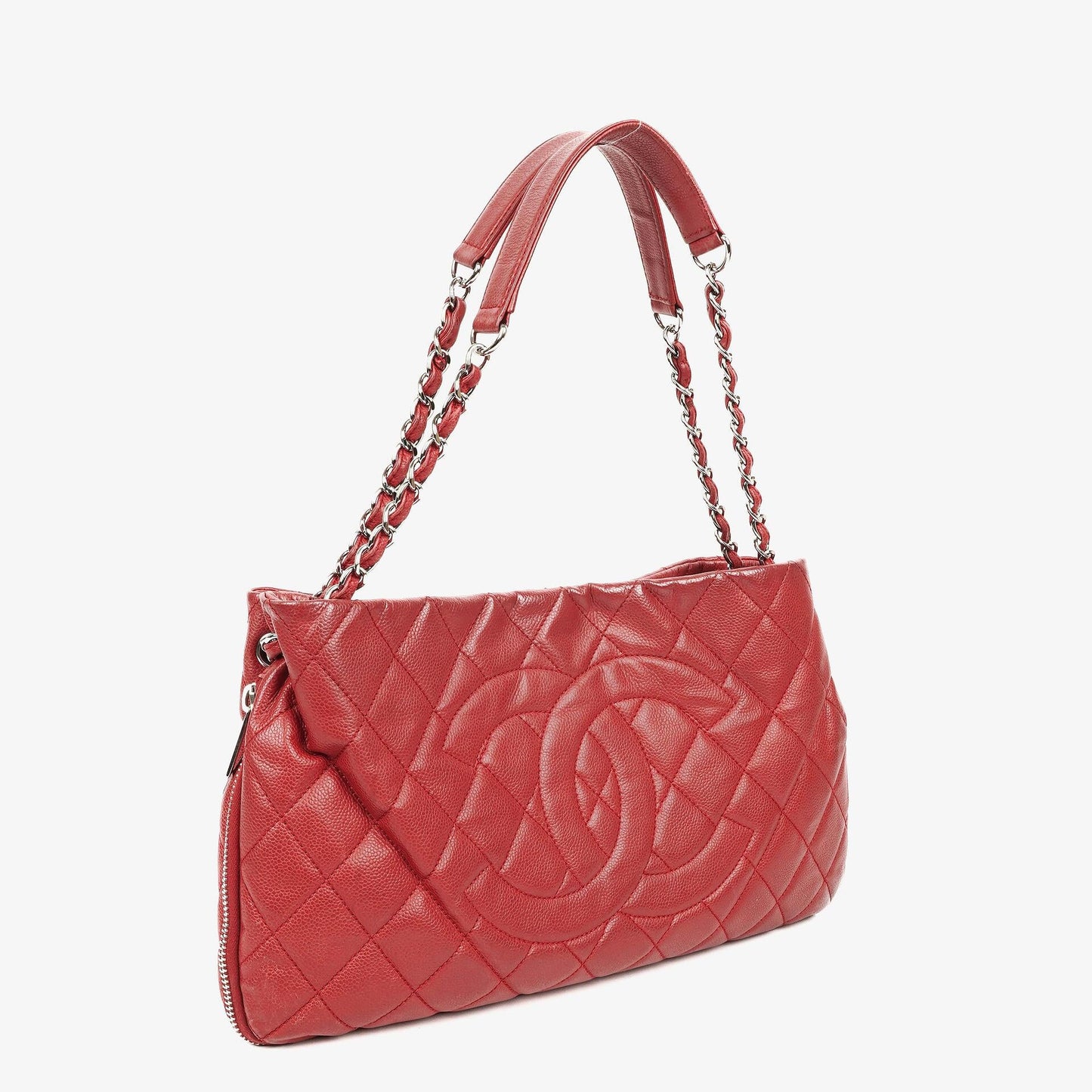Chanel Expandable Zip Caviar Quilted Shoulder Bag