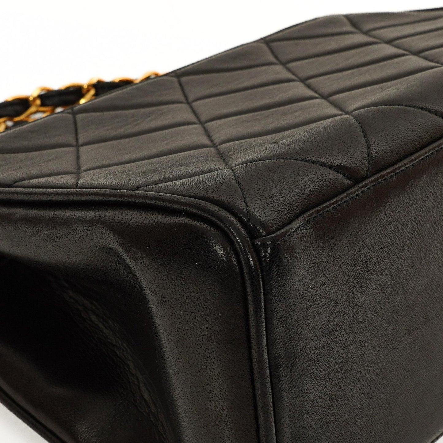 Chanel Flap Bag In Black Quilted Lambskin With Chain Top Handle And 24K Gold-Plated Hardware, 1994-1996