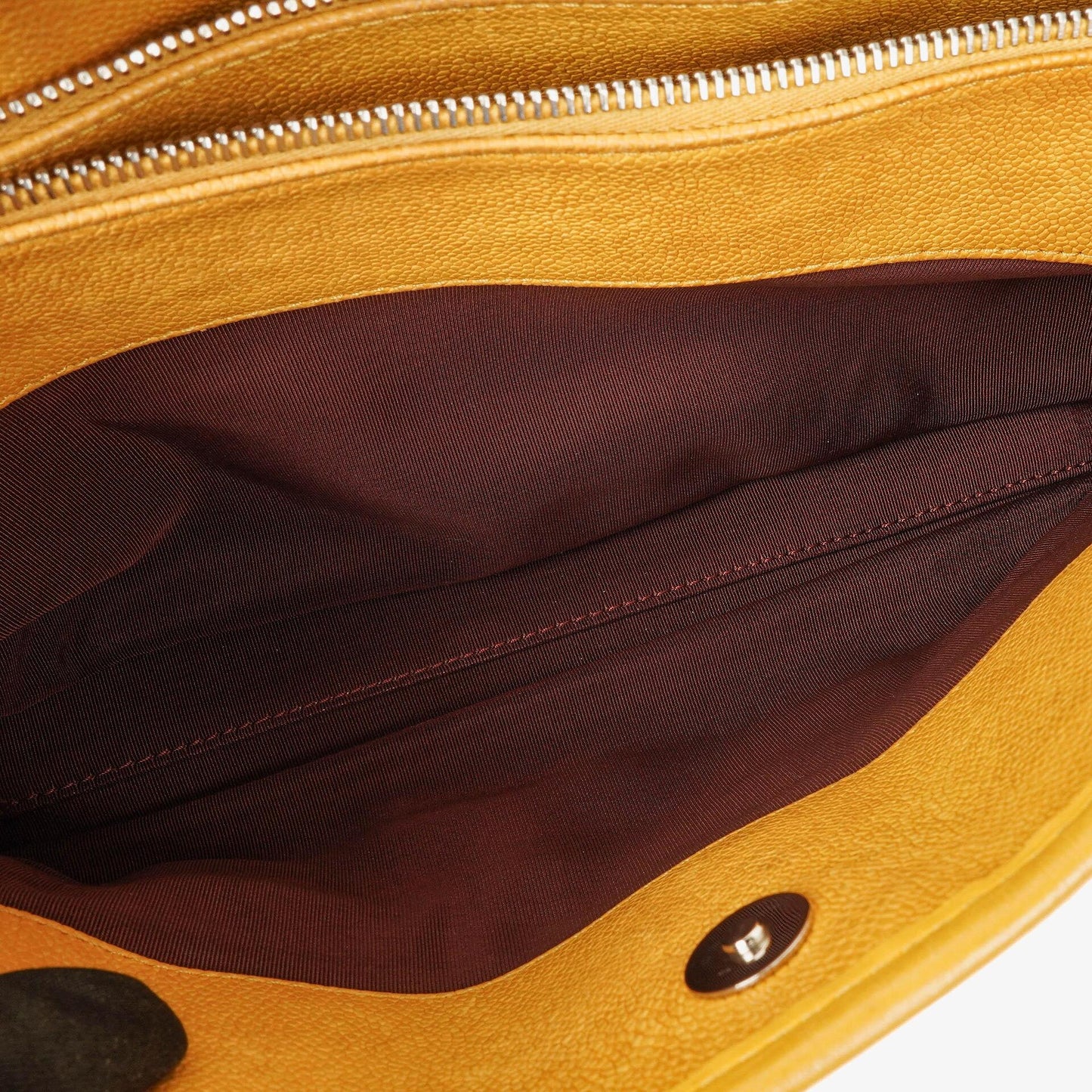 Chanel French Riviera Ocher Quilted Caviar Leather Shopping Tote Bag