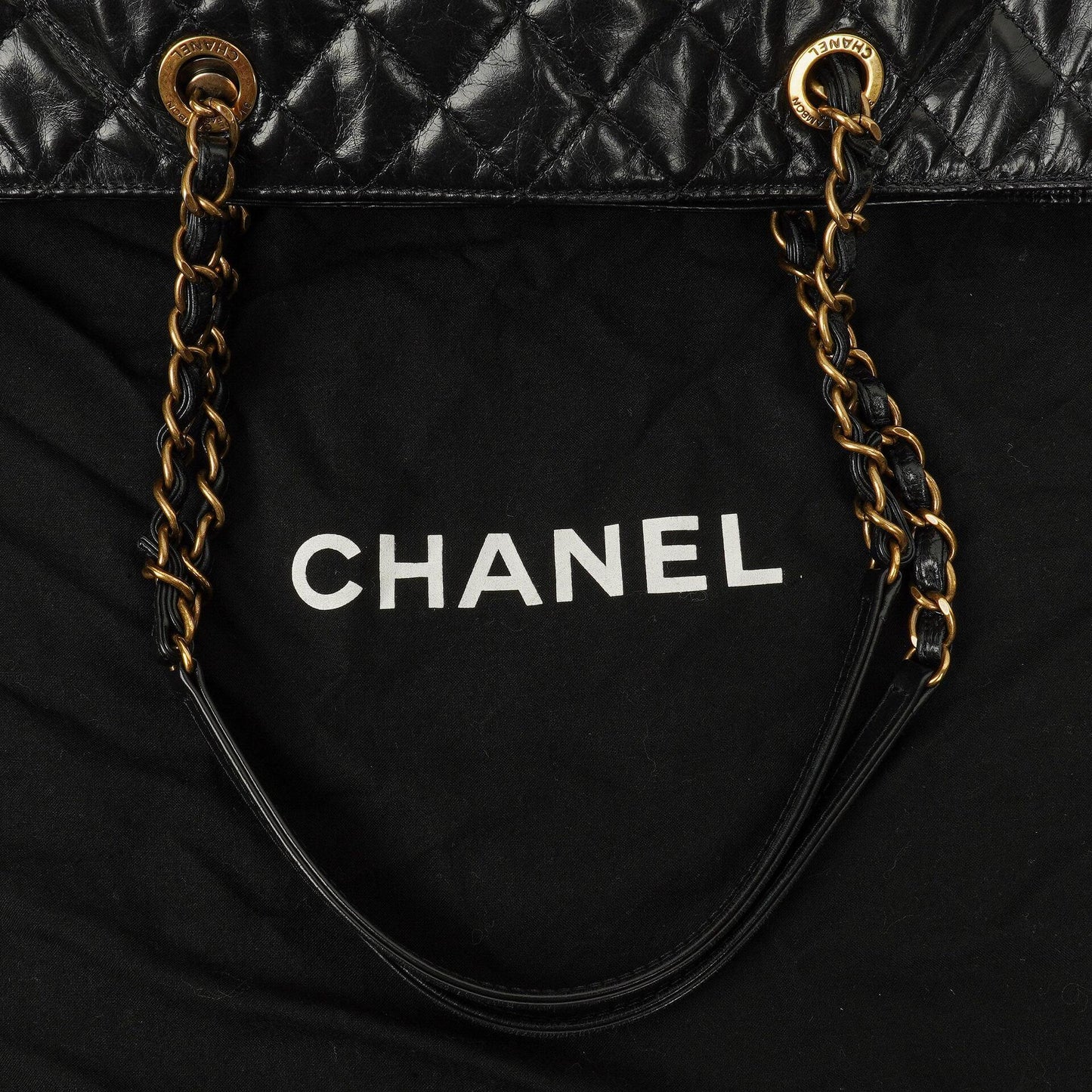 Chanel Front Pocket Large Tote Bag Glazed Quilted Calfskin Gold-Tone Hardware 2014/2015