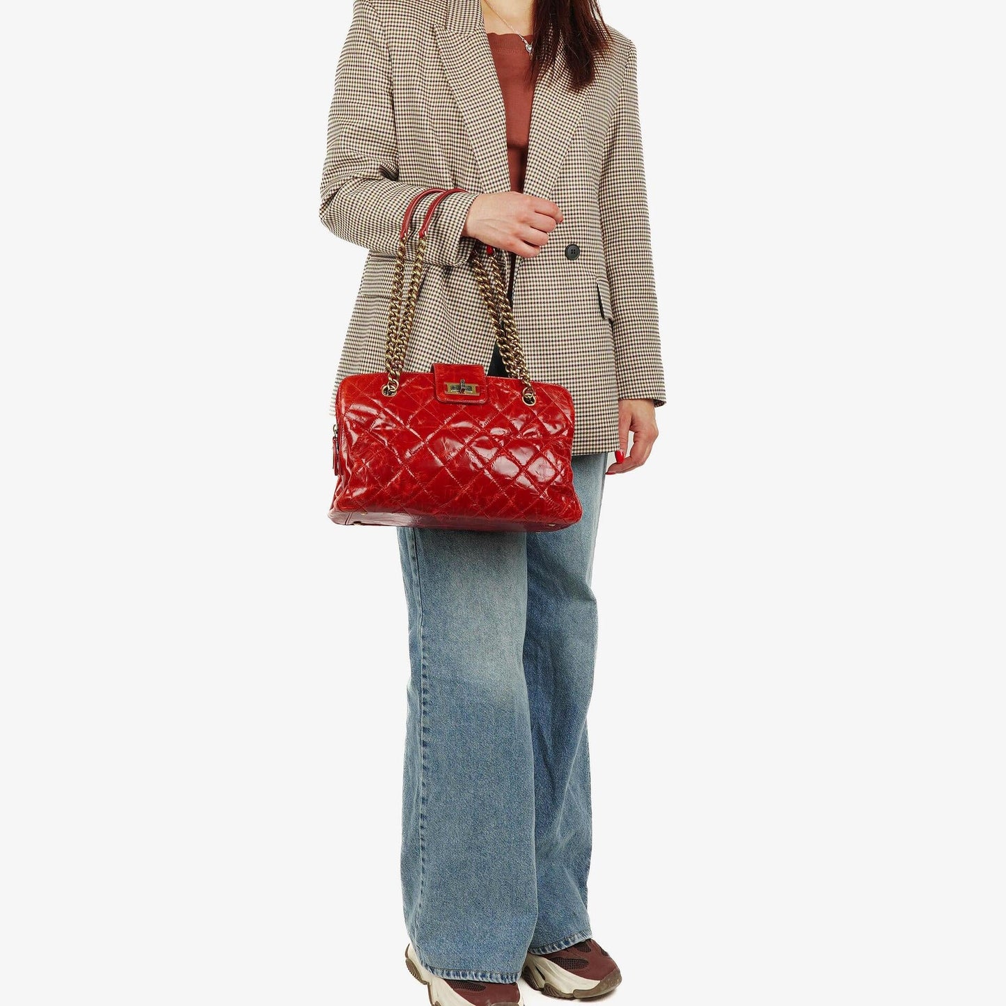 Chanel Glazed Crackled Calfskin Reissue Tote Bag