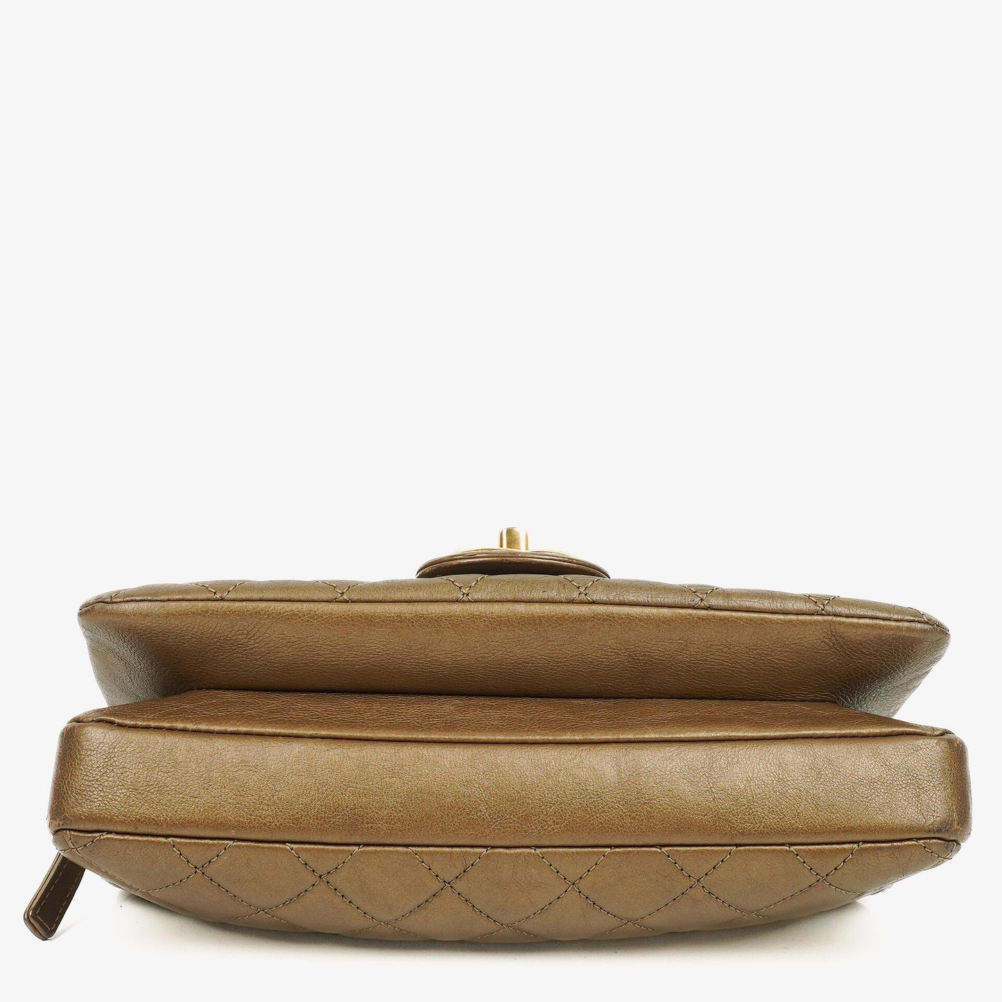 Chanel Gold Calfskin Medium Crown Single Flap Bag
