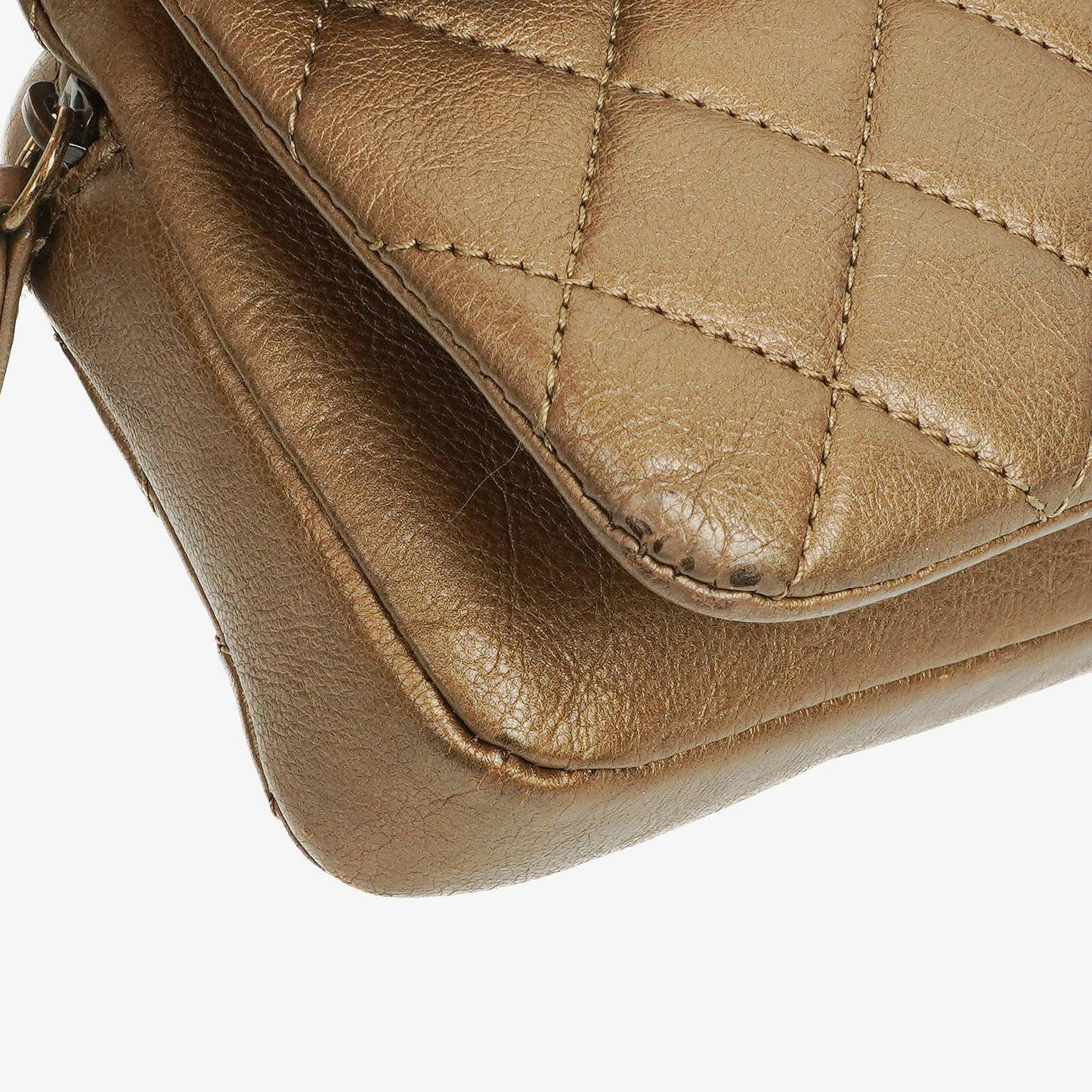 Chanel Gold Calfskin Medium Crown Single Flap Bag