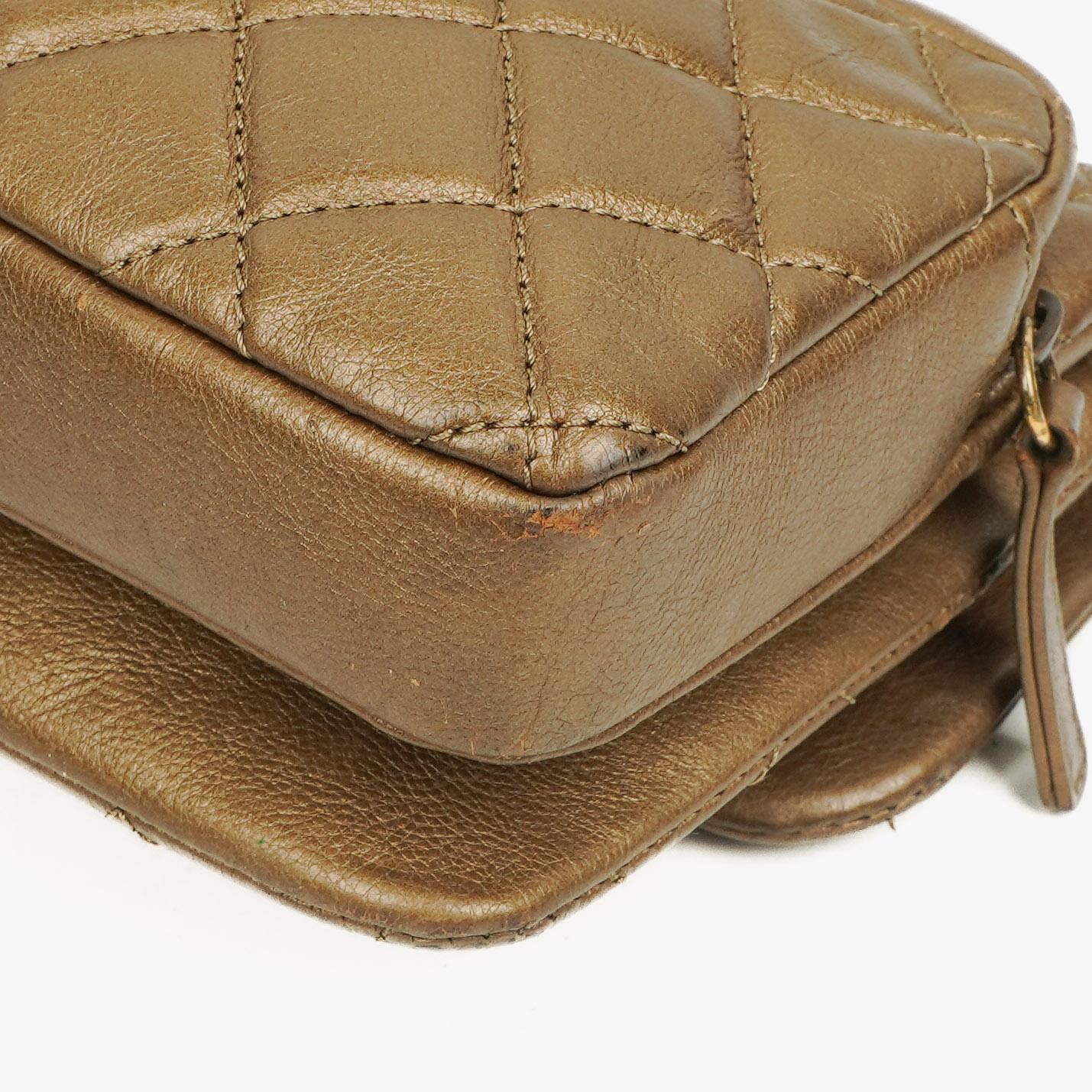 Chanel Gold Calfskin Medium Crown Single Flap Bag