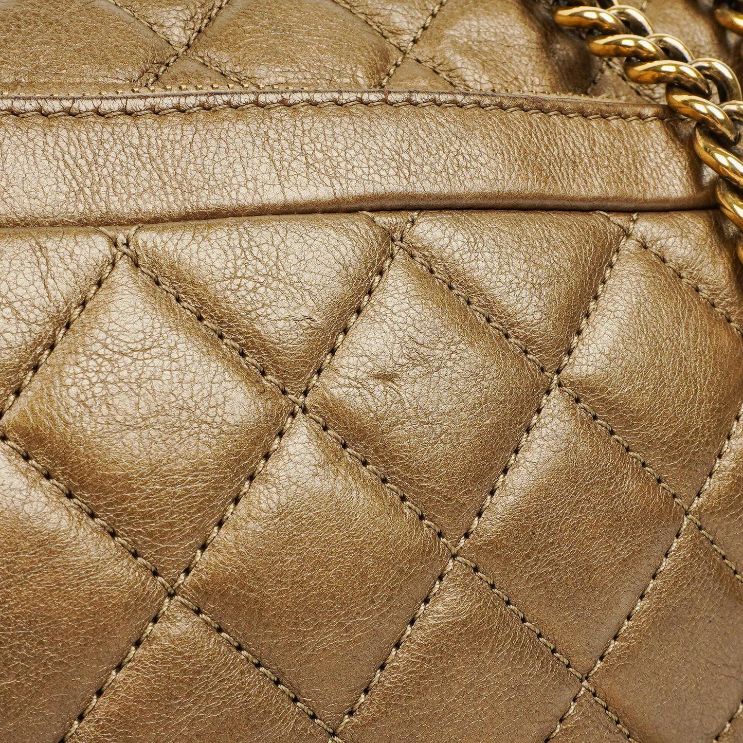 Chanel Gold Calfskin Medium Crown Single Flap Bag