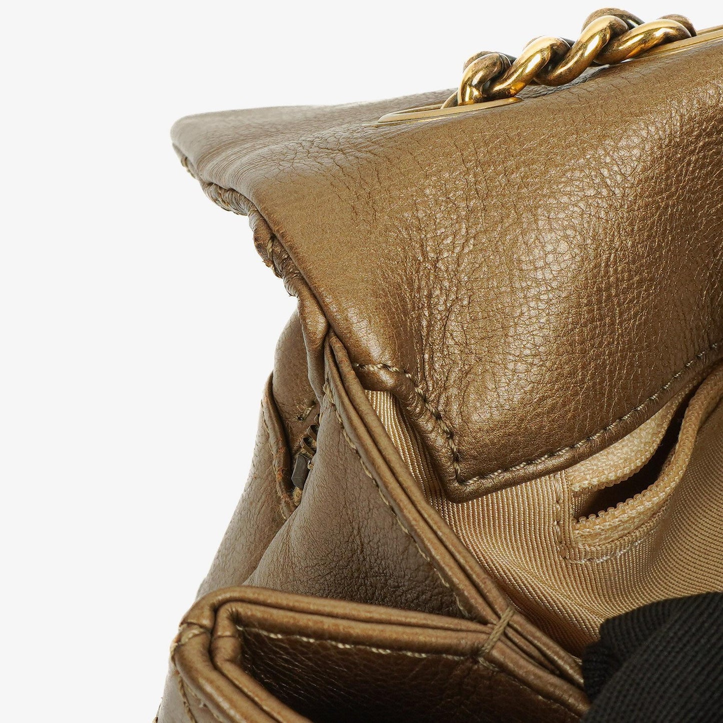 Chanel Gold Calfskin Medium Crown Single Flap Bag