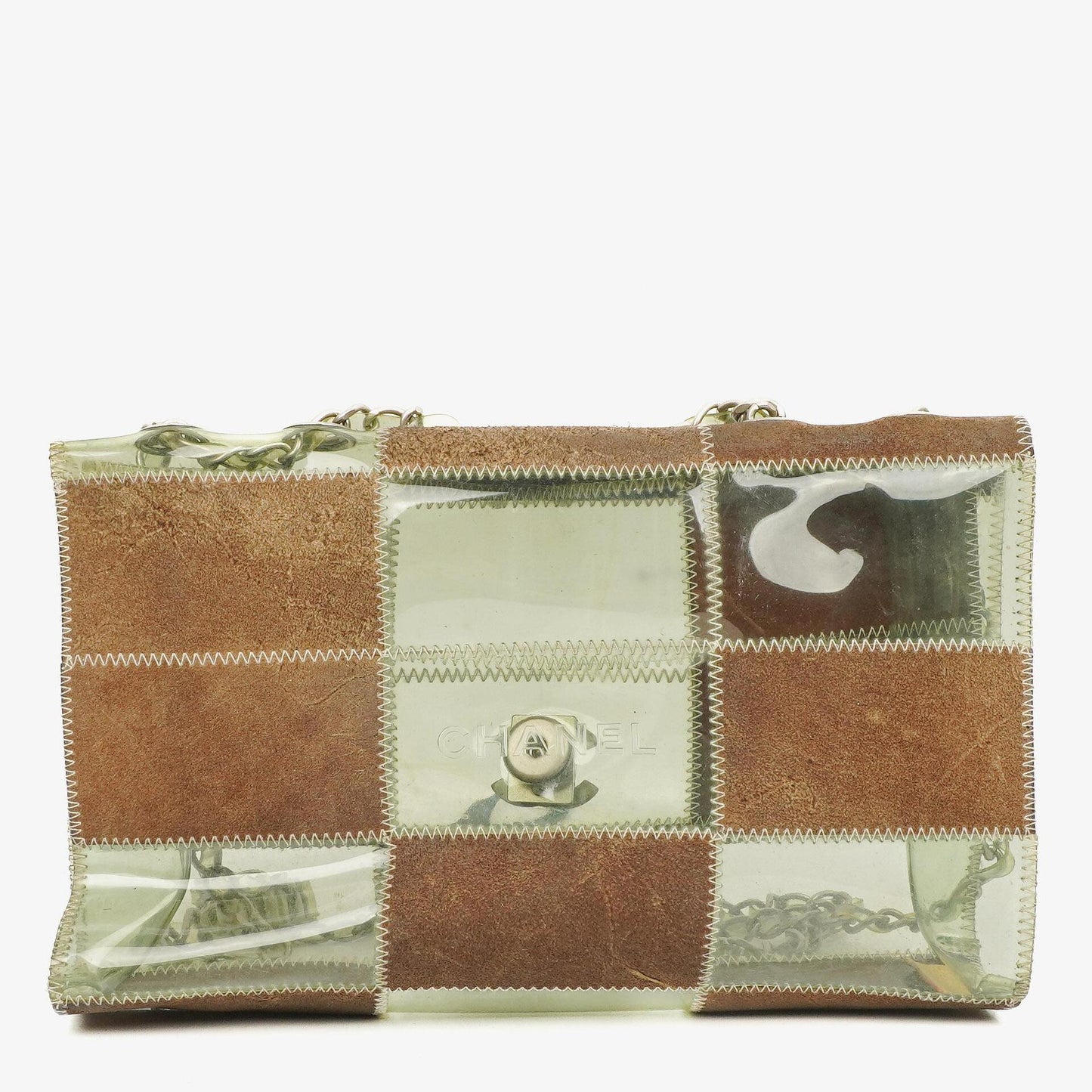 Chanel Green/Brown PVC and Leather Naked Patchwork Flap Bag