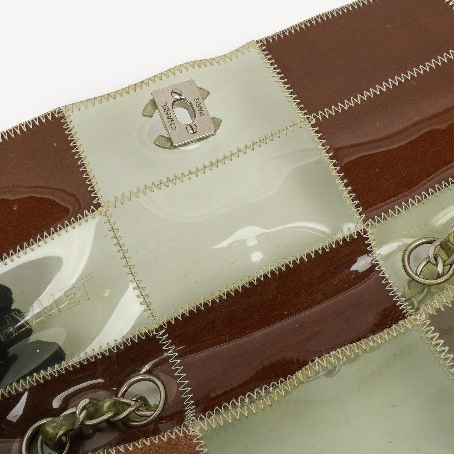 Chanel Green/Brown PVC and Leather Naked Patchwork Flap Bag