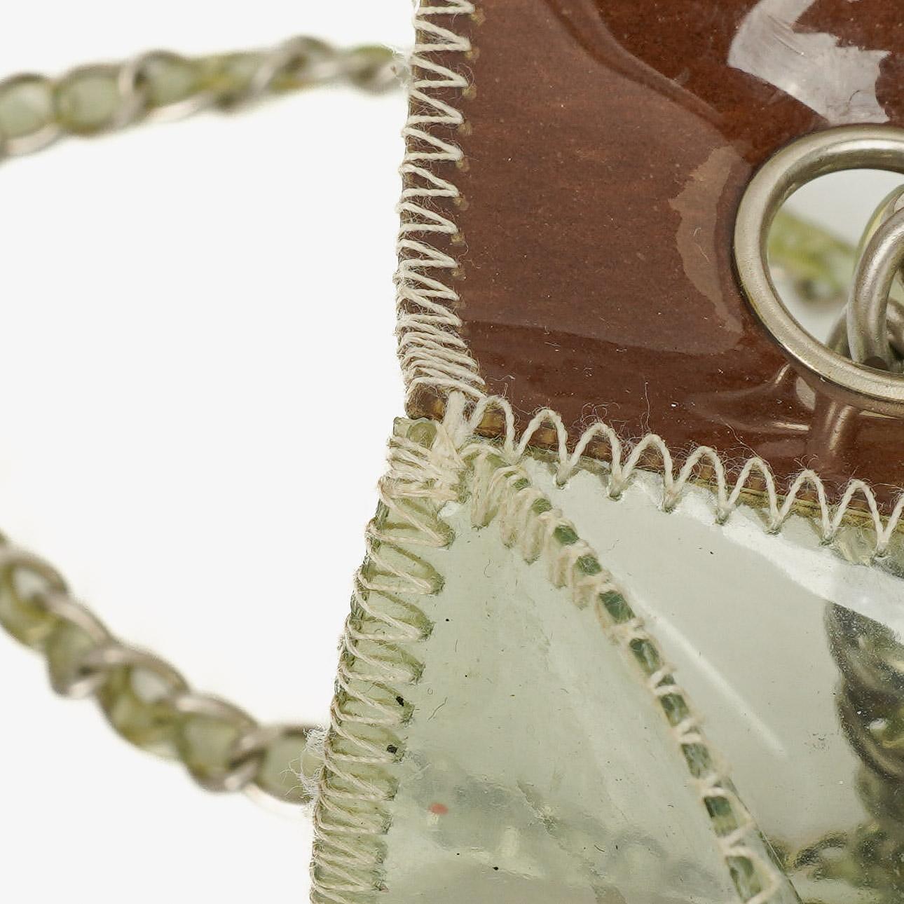 Chanel Green/Brown PVC and Leather Naked Patchwork Flap Bag