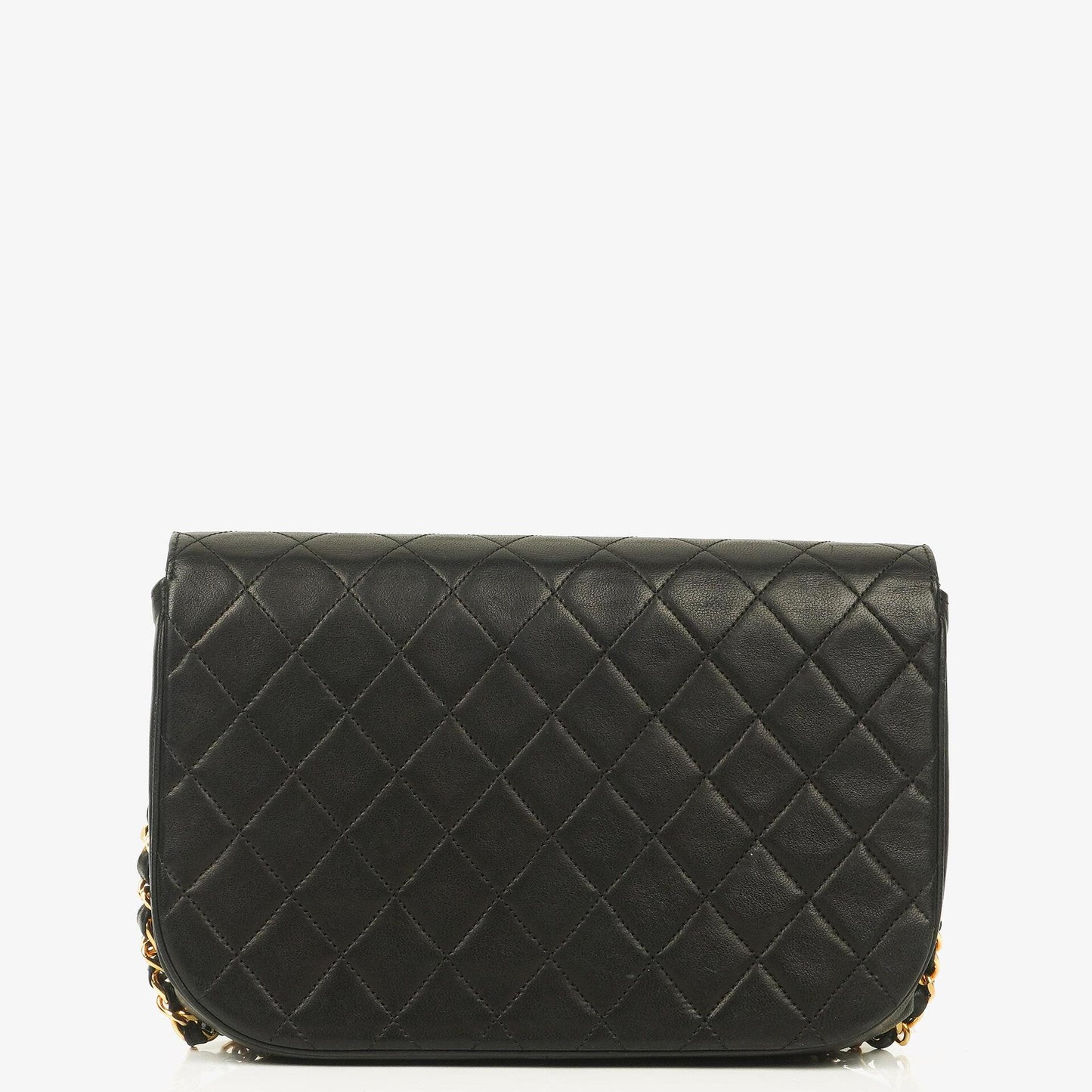 Chanel Half-Moon Double Flap Bag Black Quilted Lambskin 24K Gold-Plated Hardware