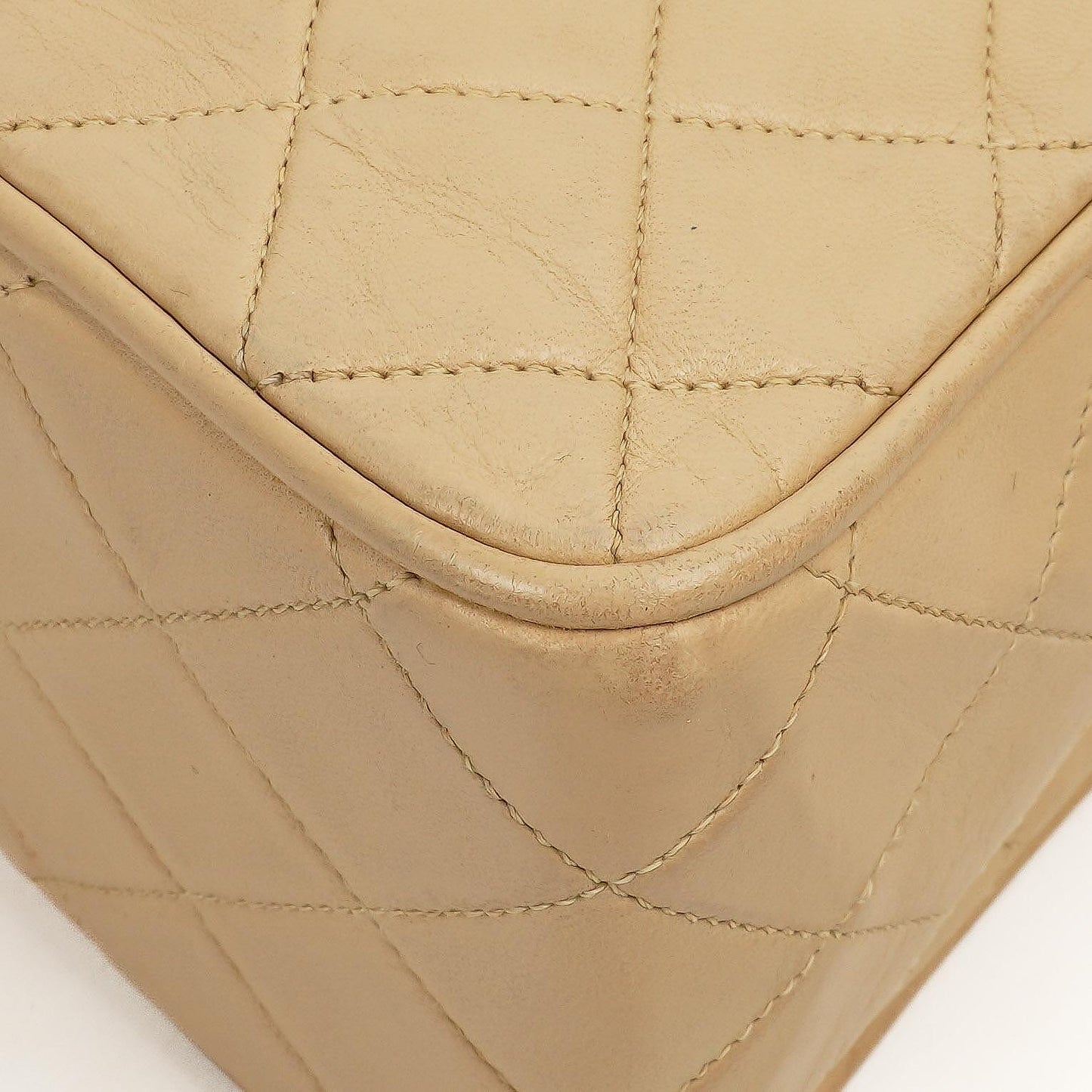 Chanel Half Moon Flap Bag Beige Quilted Lambskin 24K Gold-Hardware