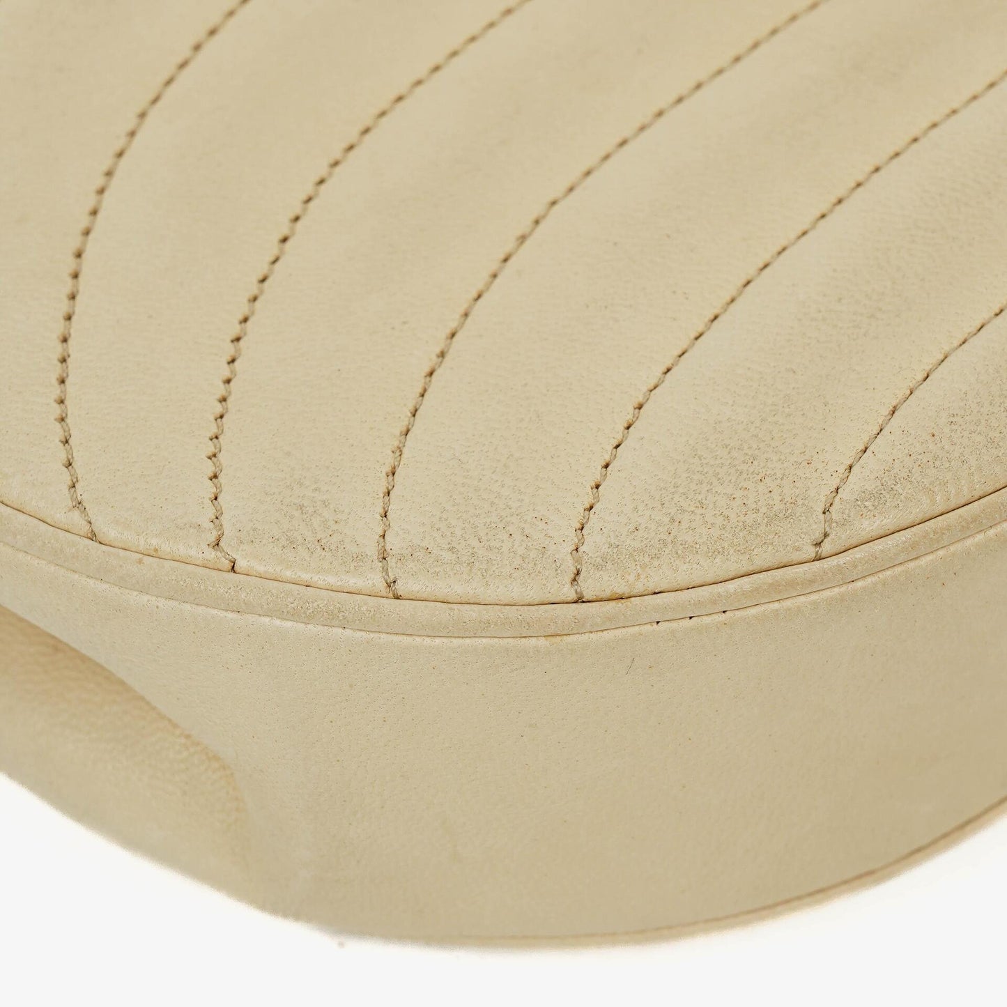Chanel Half-Moon Flap Bag In Beige Quilted Lambskin