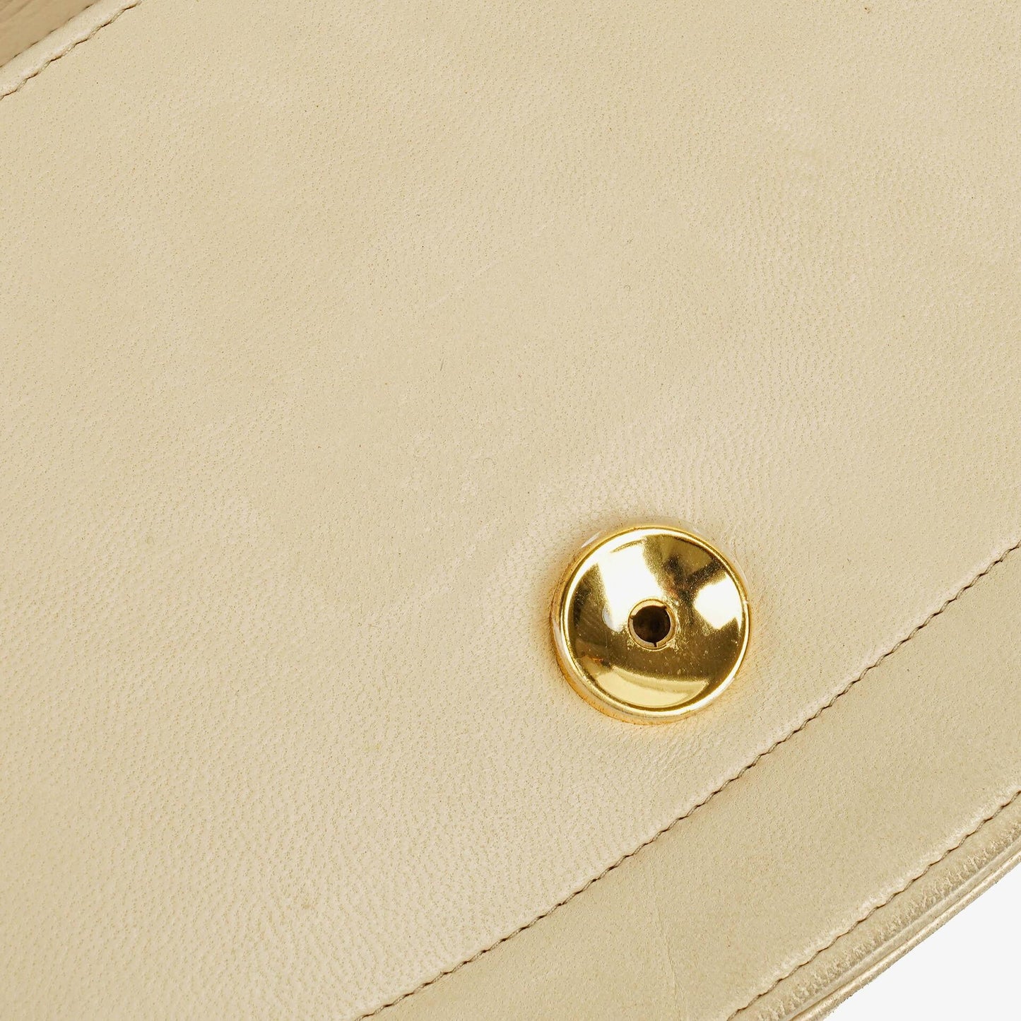Chanel Half-Moon Flap Bag In Beige Quilted Lambskin