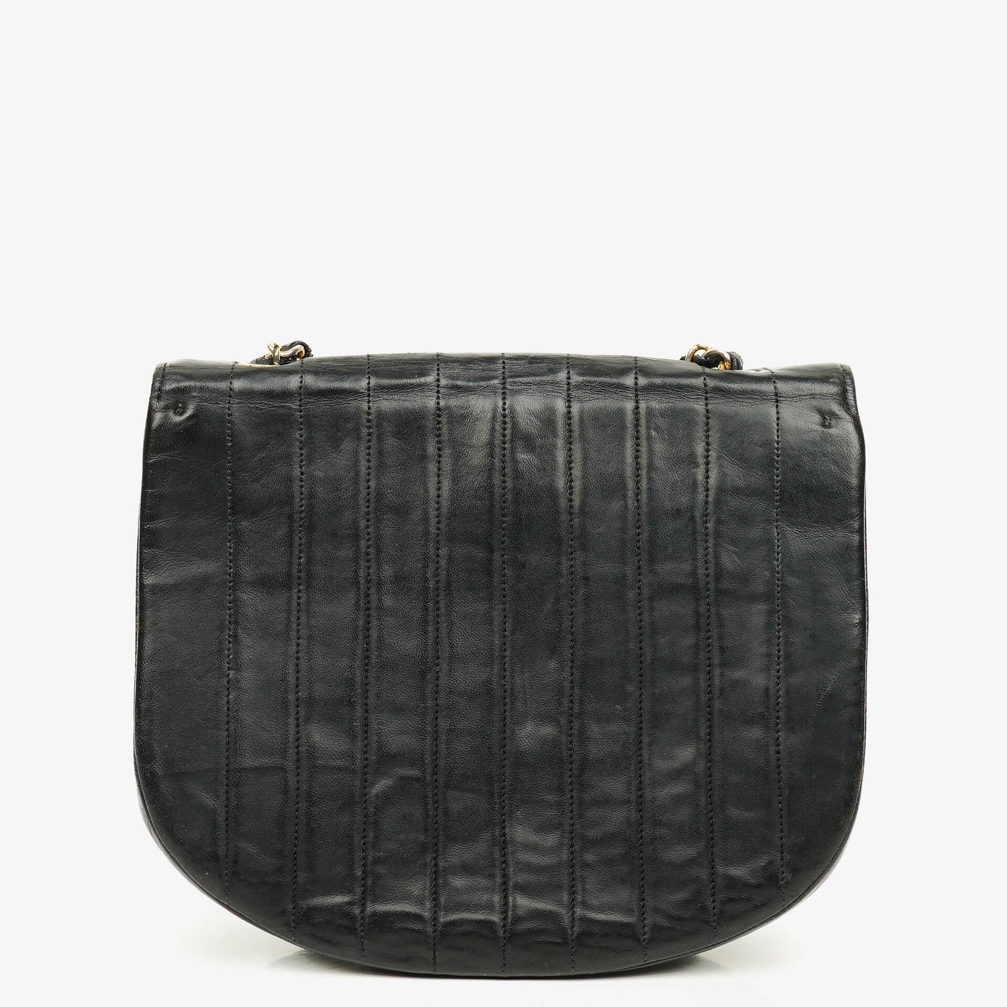Chanel Half-Moon In Black Quilted Lambskin With 24K Gold-Plated Hardware