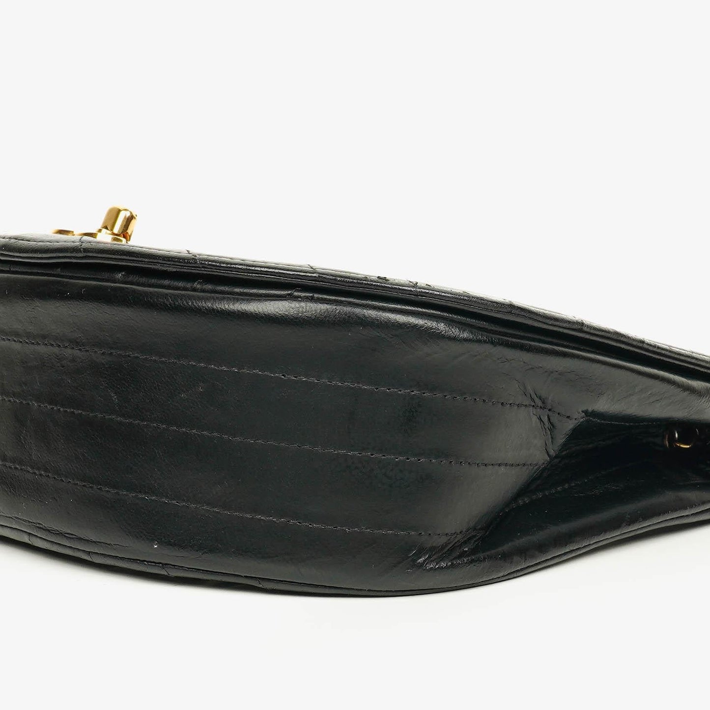 Chanel Half-Moon In Black Quilted Lambskin With 24K Gold-Plated Hardware