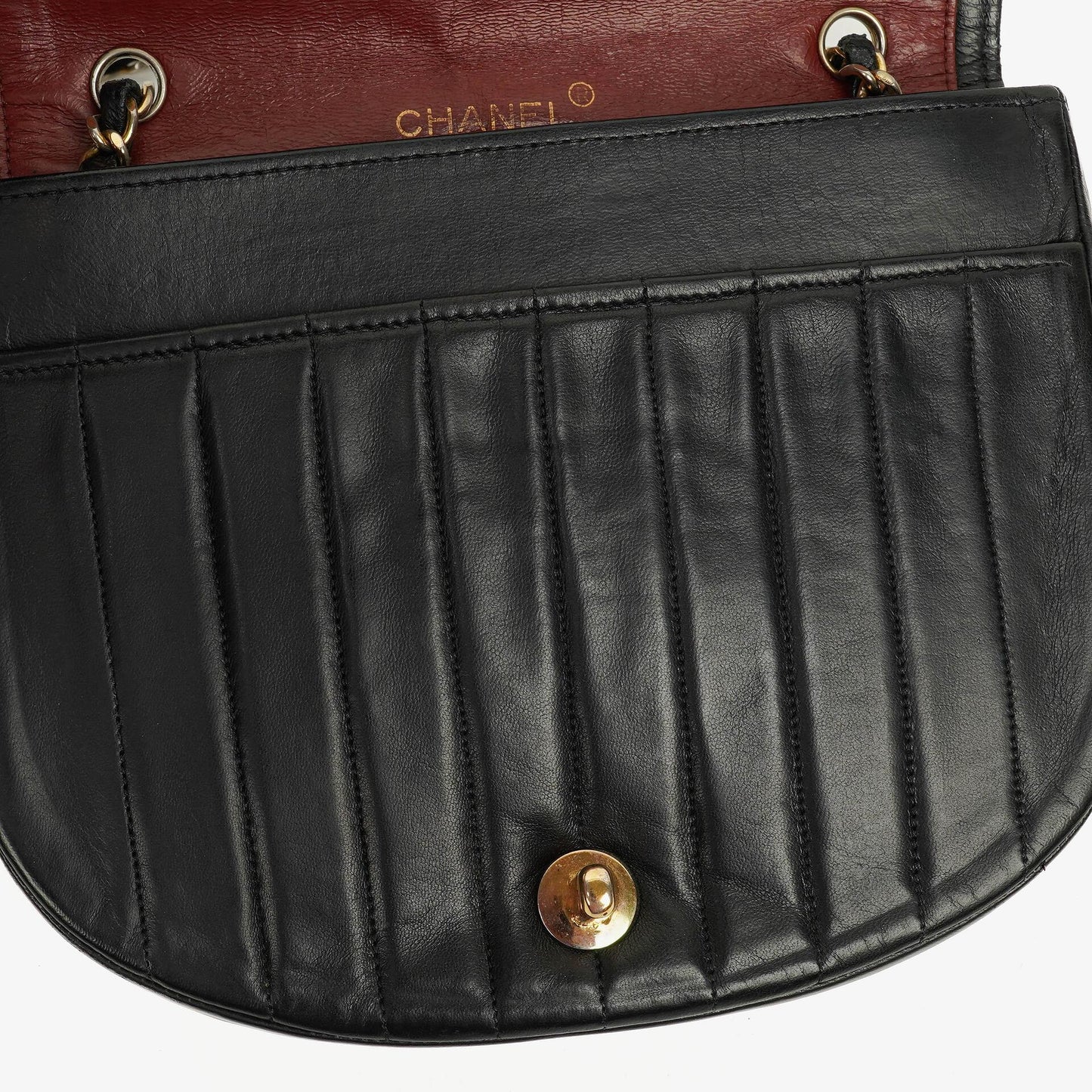 Chanel Half-Moon In Black Quilted Lambskin With 24K Gold-Plated Hardware
