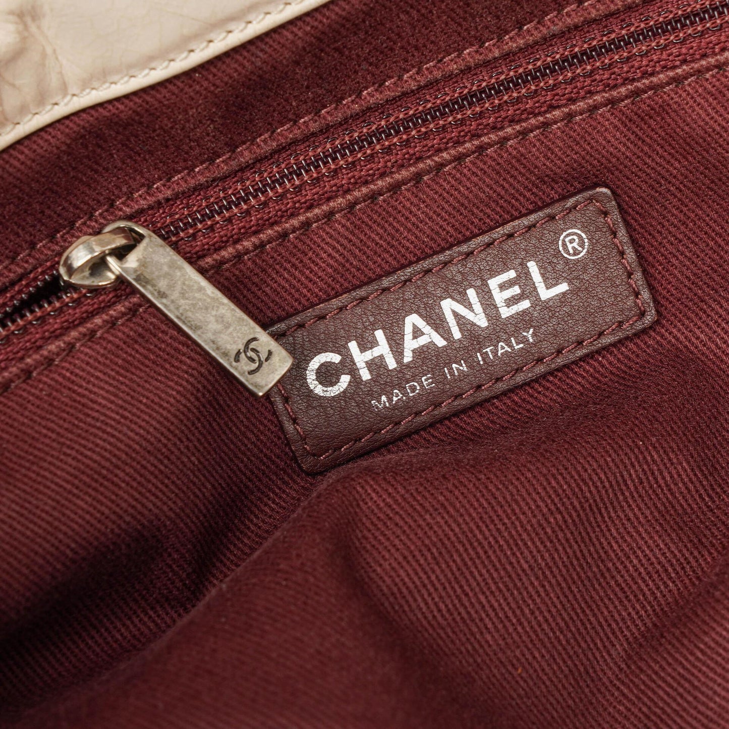 Chanel In The Mix Leather Large Tote Beige