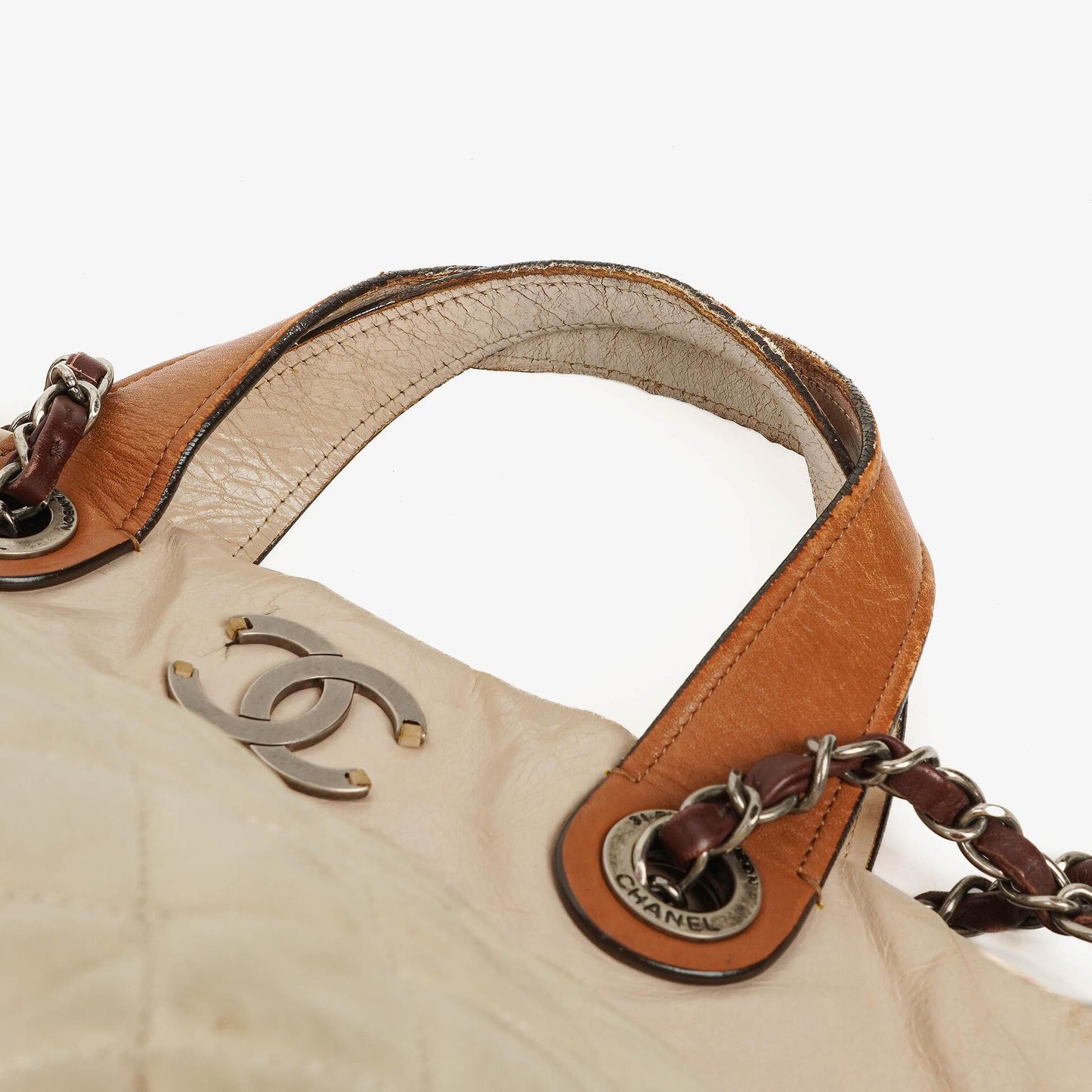 Chanel In The Mix Leather Large Tote Beige