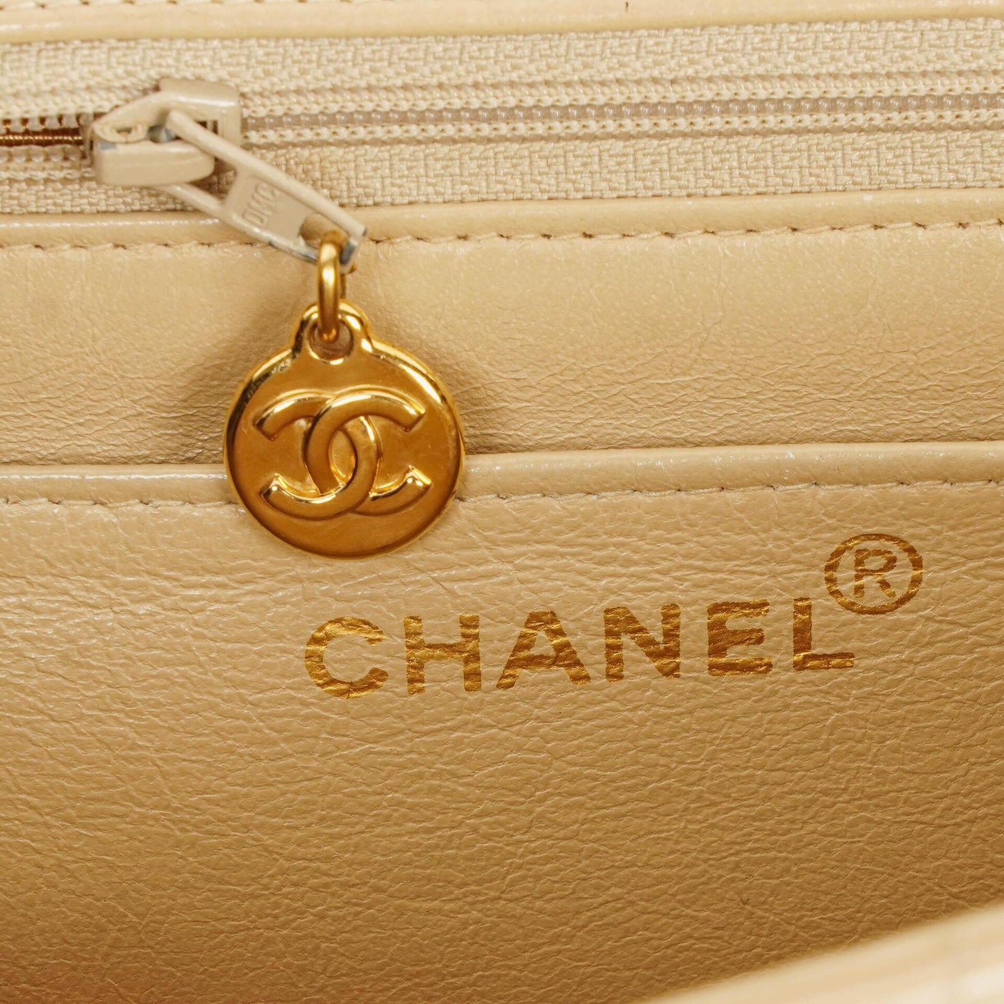 Chanel Jumbo CC Classic Single Flap Bag Beige Quilted Lambskin 24K Gold-Plated Hardware