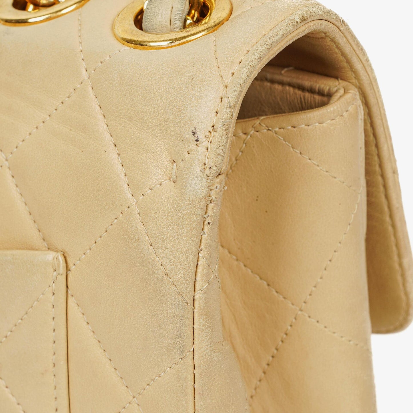 Chanel Jumbo CC Classic Single Flap Bag Beige Quilted Lambskin 24K Gold-Plated Hardware