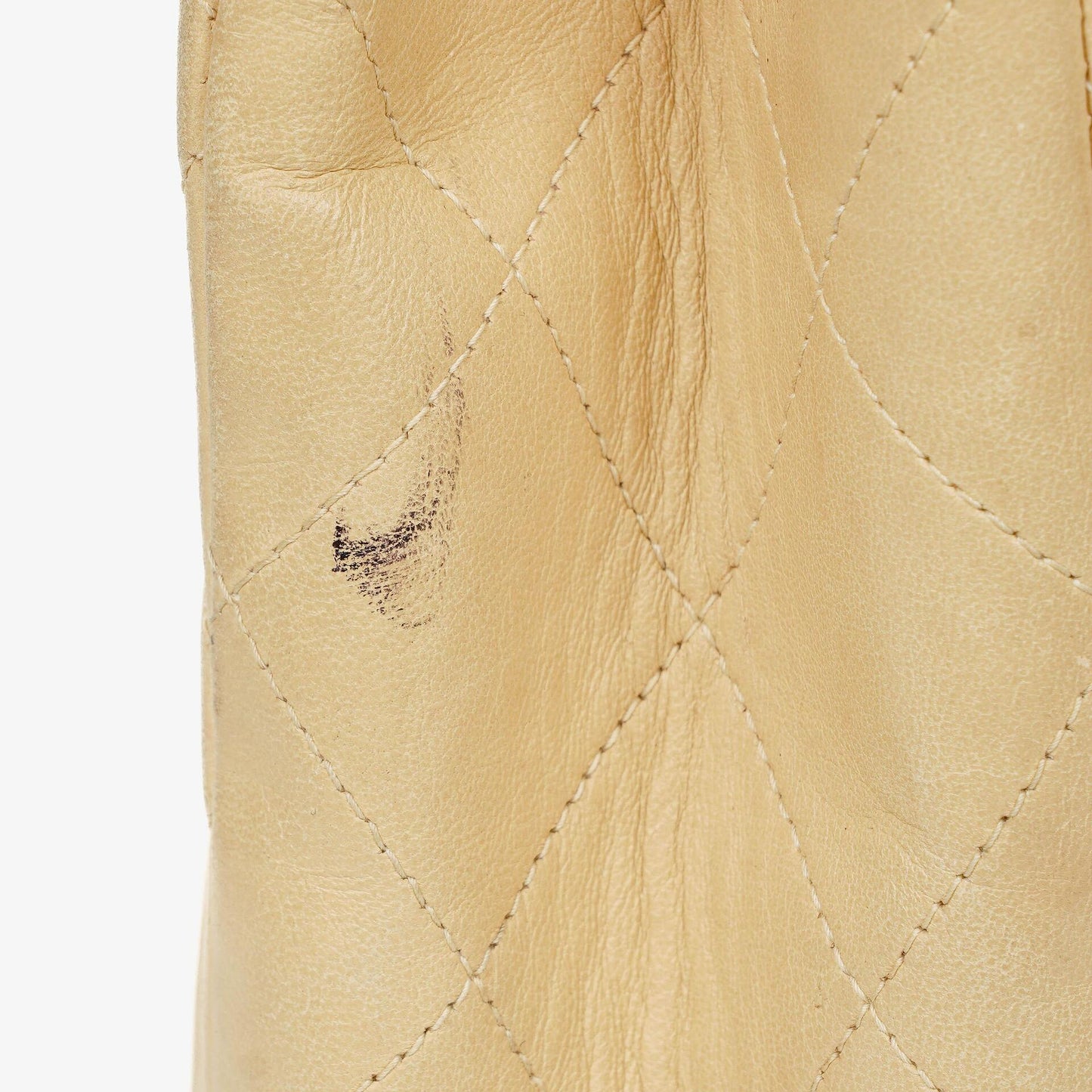 Chanel Jumbo CC Classic Single Flap Bag Beige Quilted Lambskin 24K Gold-Plated Hardware