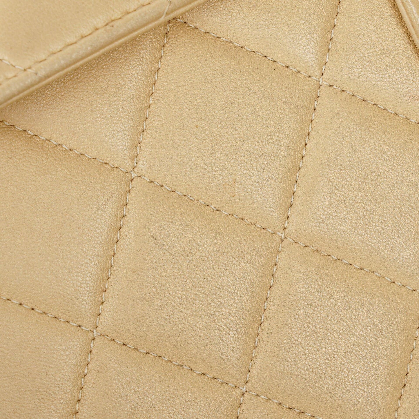 Chanel Jumbo CC Classic Single Flap Bag Beige Quilted Lambskin 24K Gold-Plated Hardware