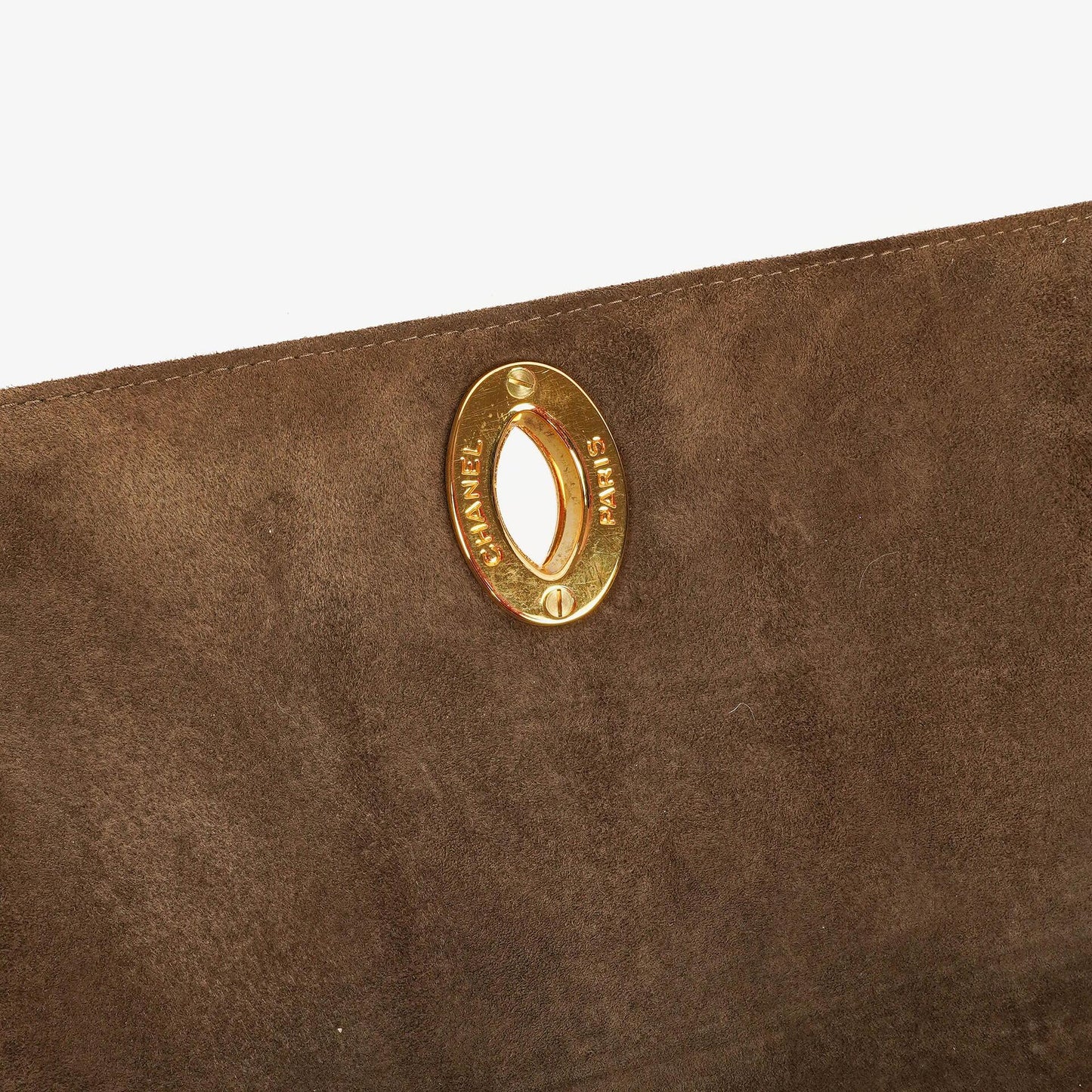 Chanel Jumbo CC Vertical Quilted Suede Flap Bag 24K Gold-Plated Hardware