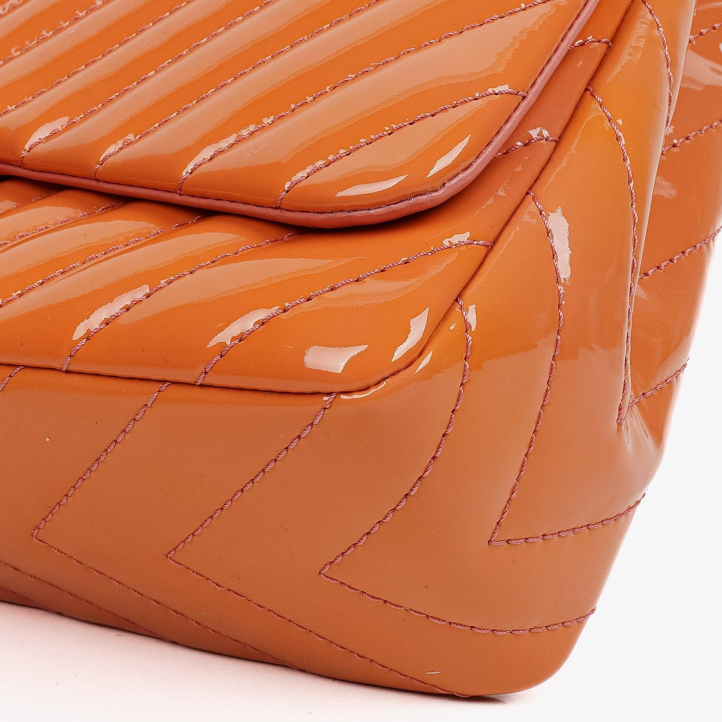 Chanel Jumbo Classic Single Flap Bag Chevron Patent Quilted Leather With Silver-Tone Hardware