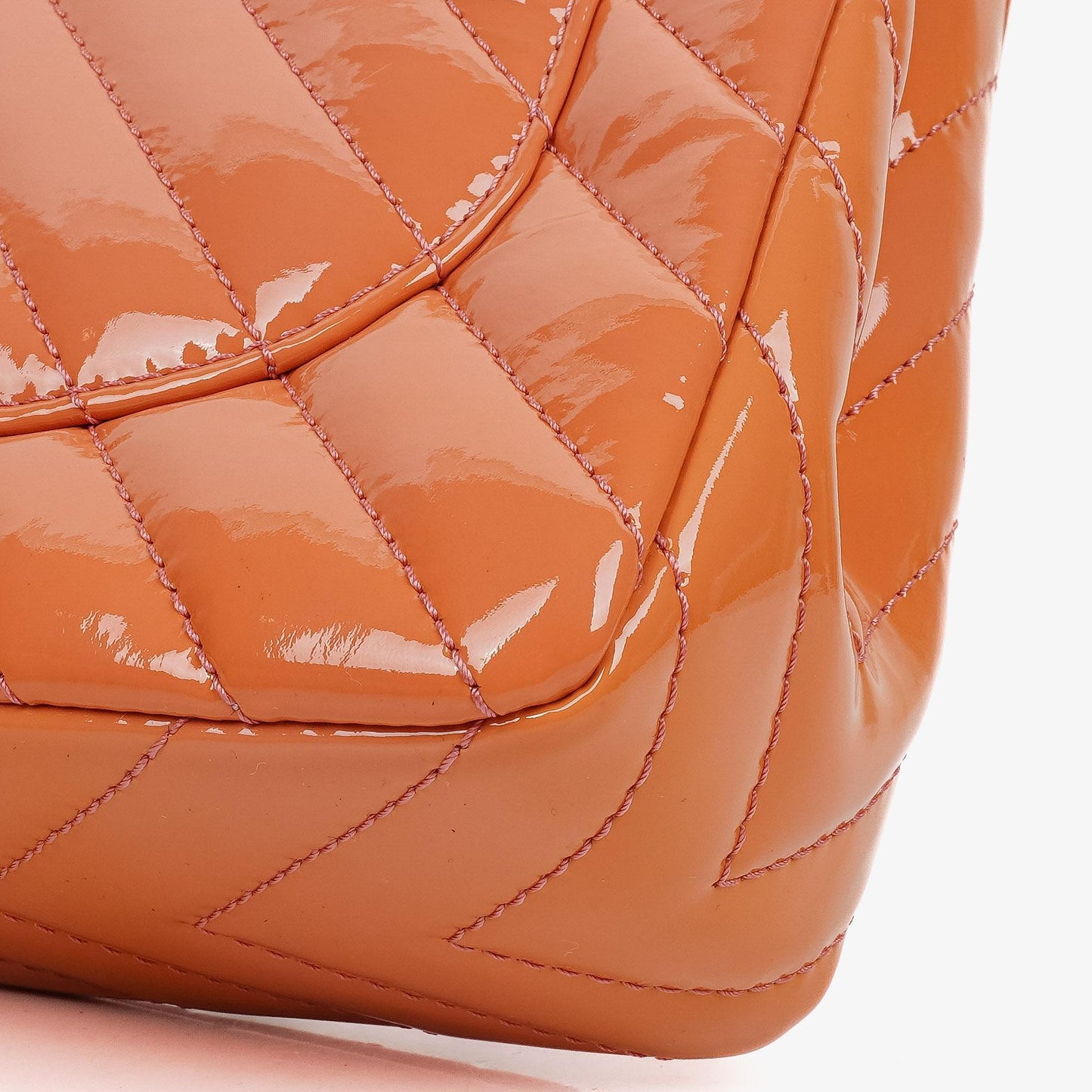 Chanel Jumbo Classic Single Flap Bag Chevron Patent Quilted Leather With Silver-Tone Hardware