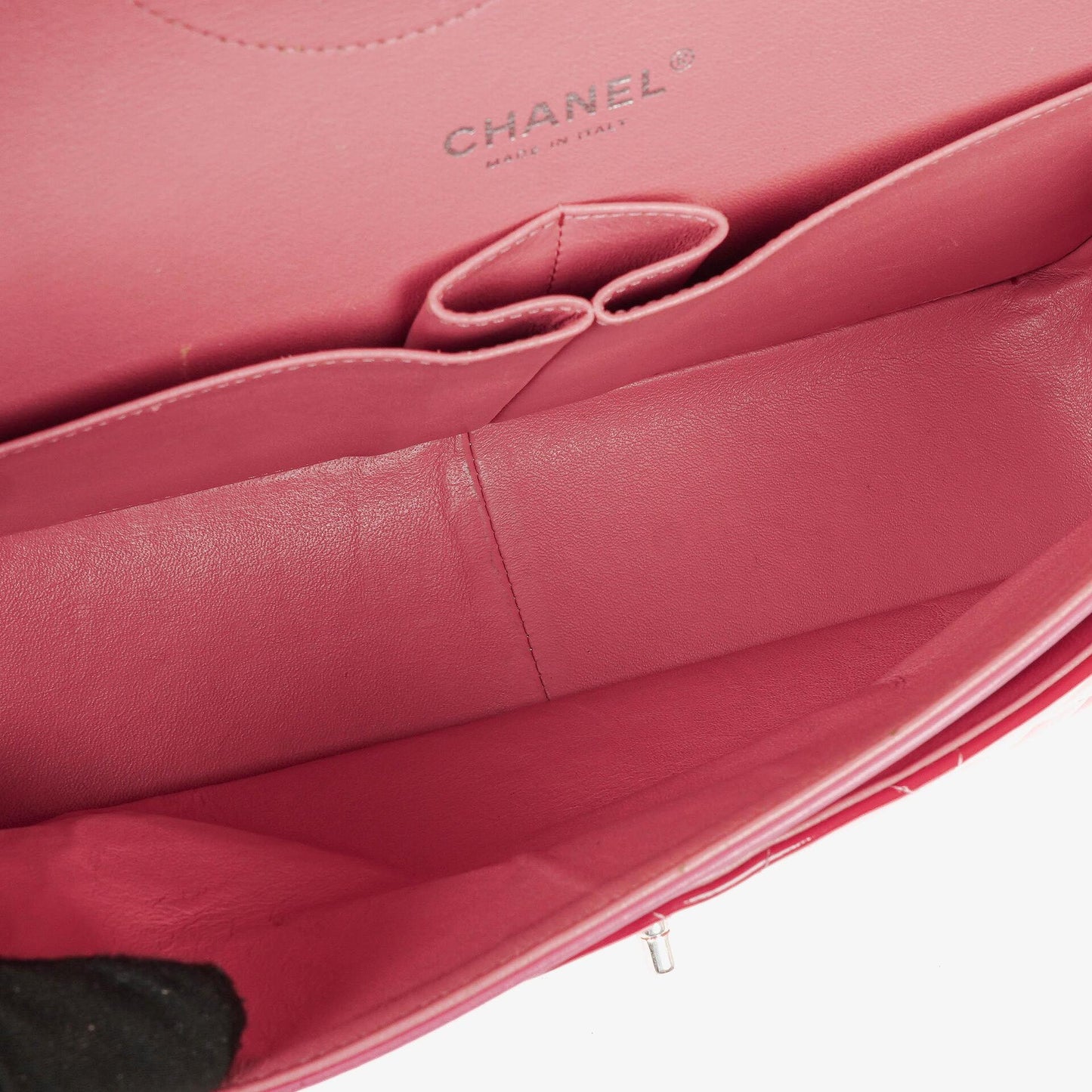 Chanel Jumbo Clasic Double Flap Patent Quilted Leather With Silver-tone Hardware