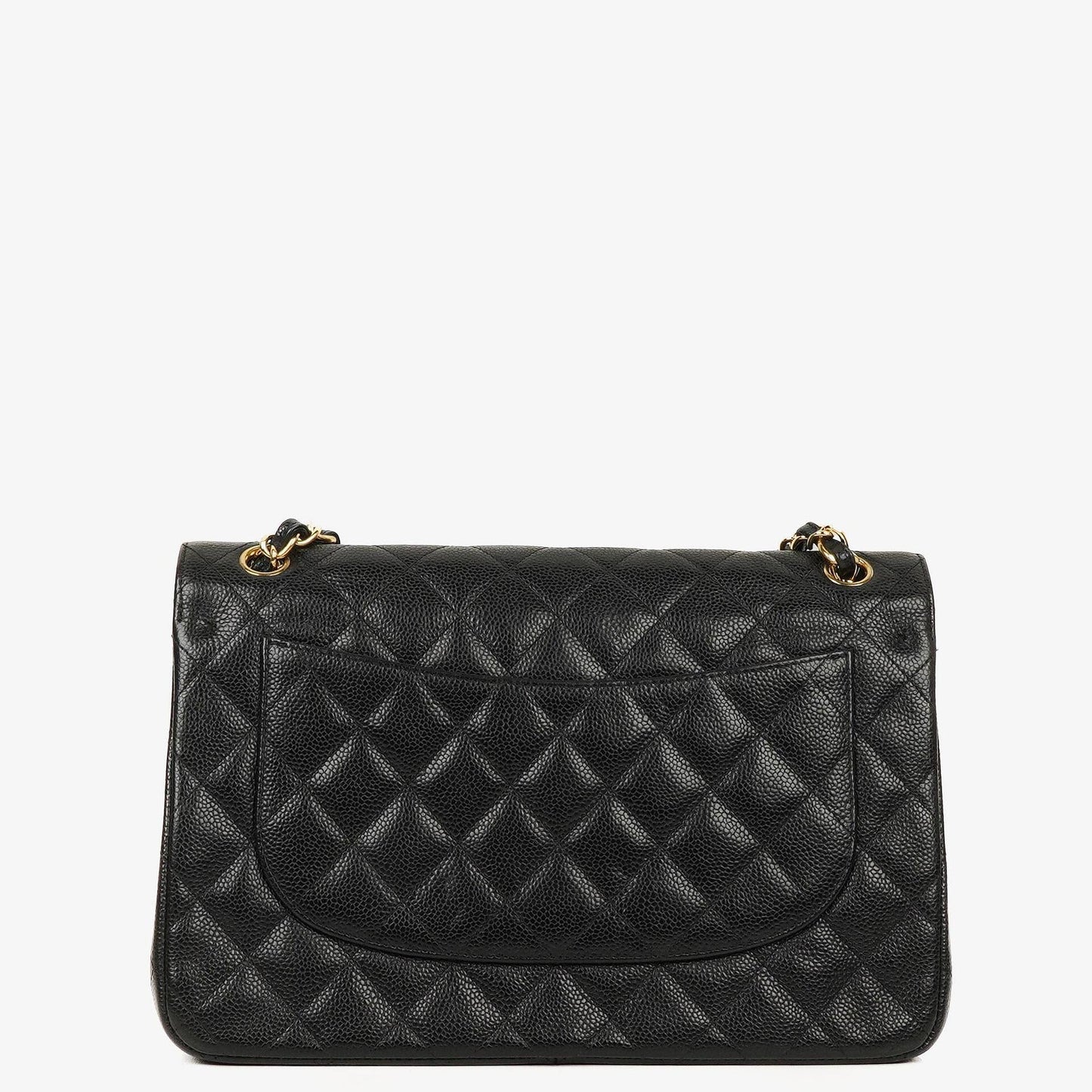 Chanel Jumbo Classic Double Flap Bag Black Quilted Caviar Gold-Tone Hardware