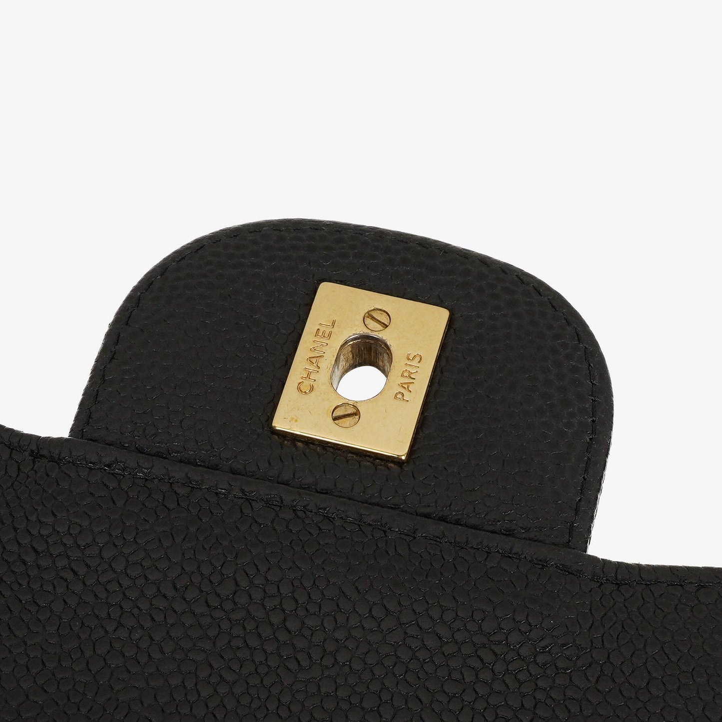 Chanel Jumbo Classic Double Flap Bag Black Quilted Caviar Gold-Tone Hardware