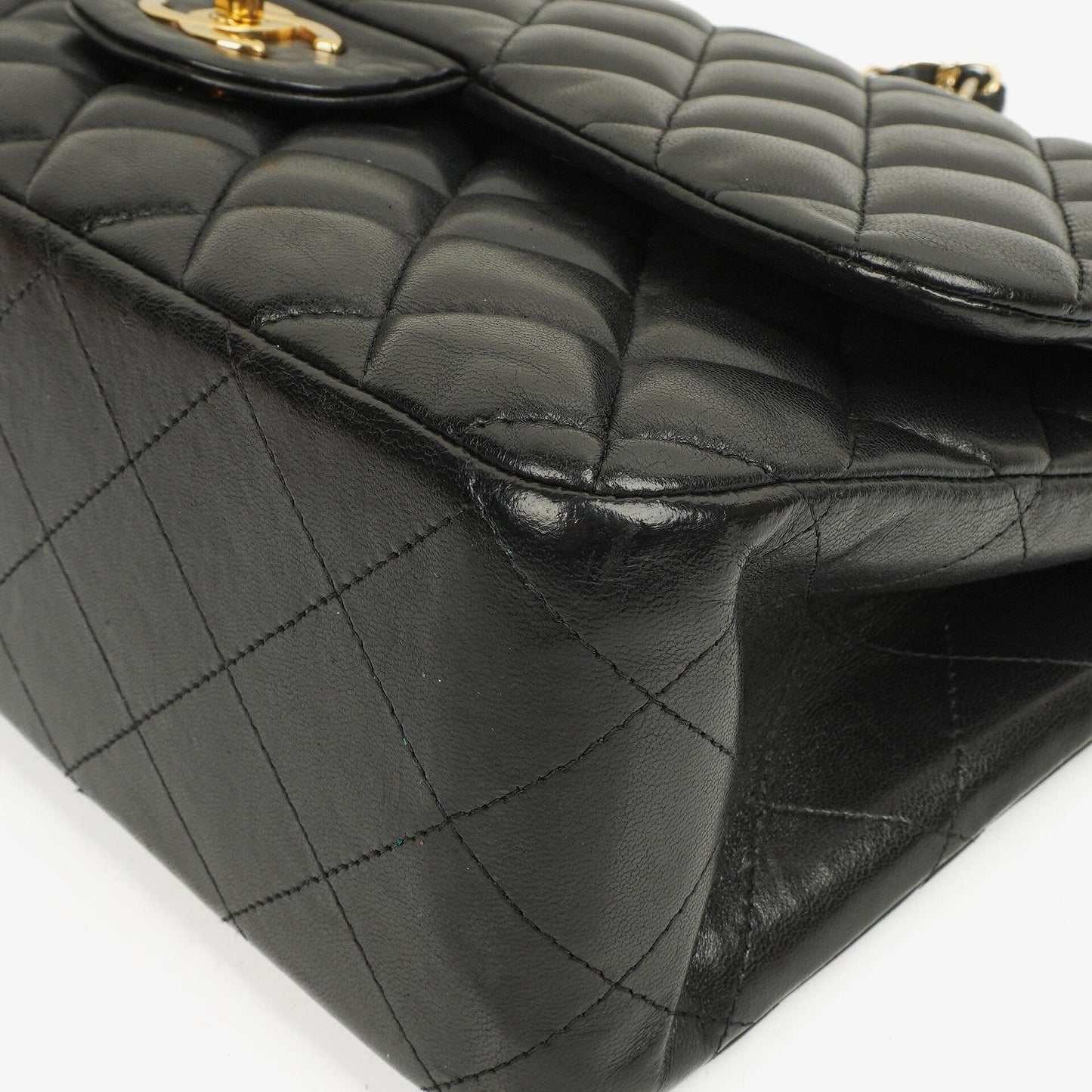 Chanel Jumbo Classic Double Flap Bag Black Quilted Lambskin With Golden-Tone Hardware