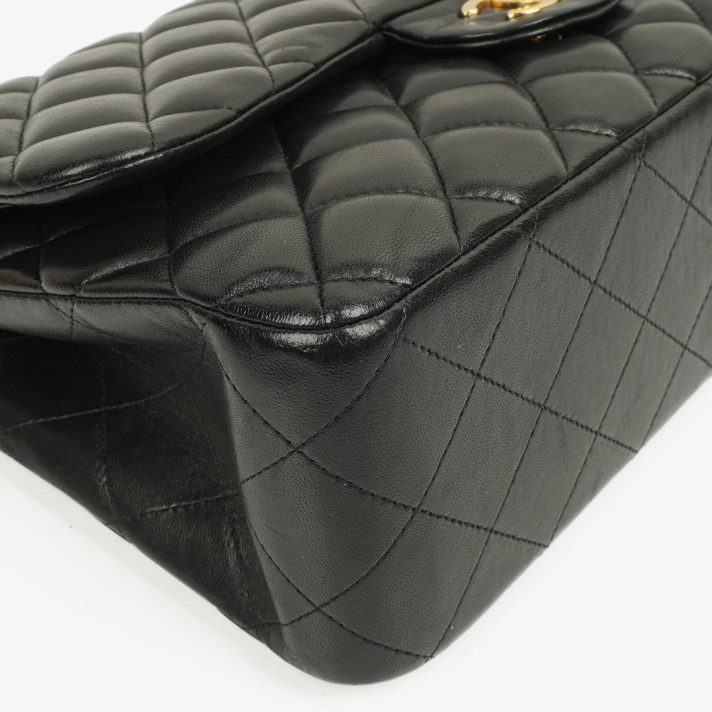 Chanel Jumbo Classic Double Flap Bag Black Quilted Lambskin With Golden-Tone Hardware