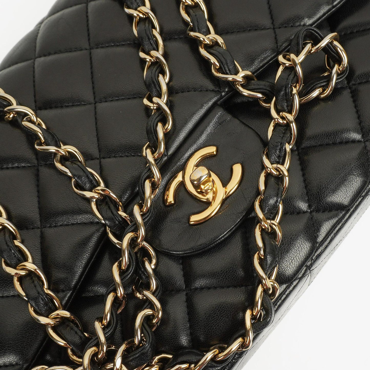 Chanel Jumbo Classic Double Flap Bag Black Quilted Lambskin With Golden-Tone Hardware