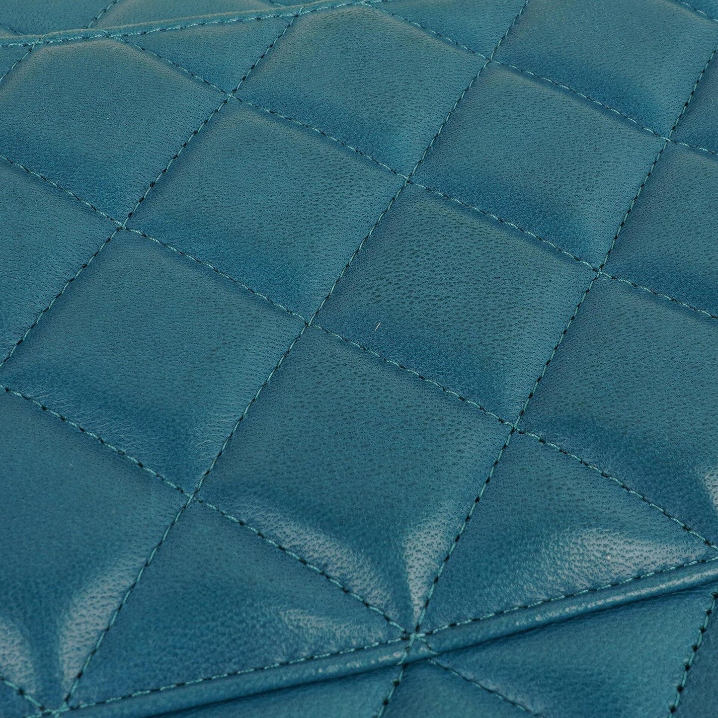 Chanel Classic Jumbo Double Flap Bag Blue Quilted Lambskin With Silver-Tone Hardware