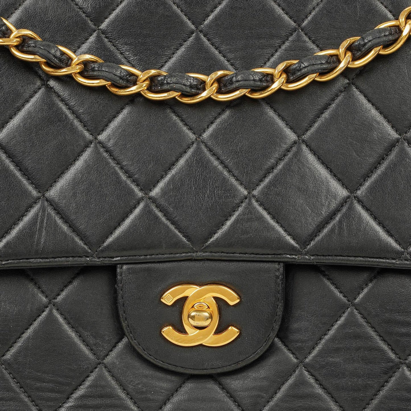 Chanel Jumbo Classic Single Flap Bag Black Quilted Lambskin 24K Gold-Plated Hardware