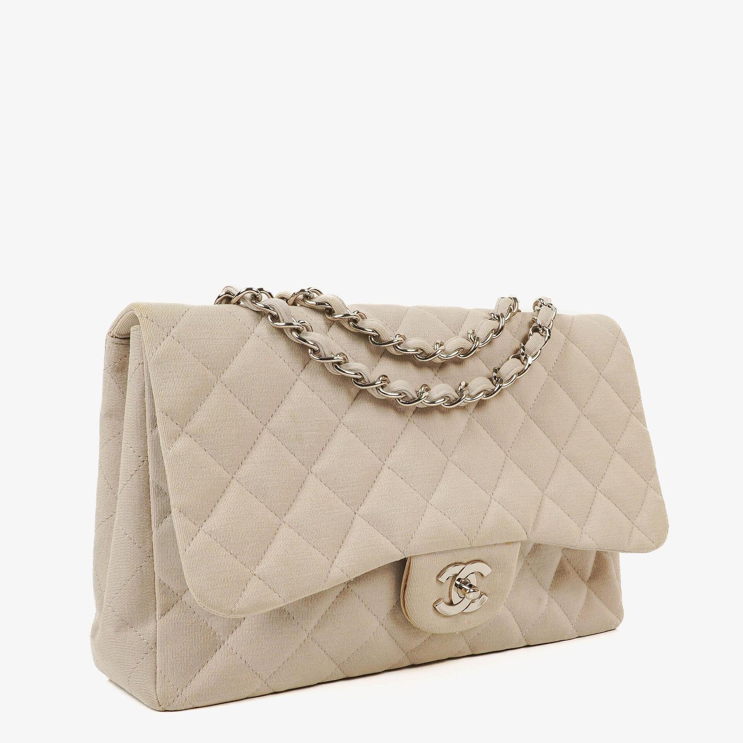 Chanel Jumbo Classic Single Flap Bag Jersey Silver-Tone Hardware
