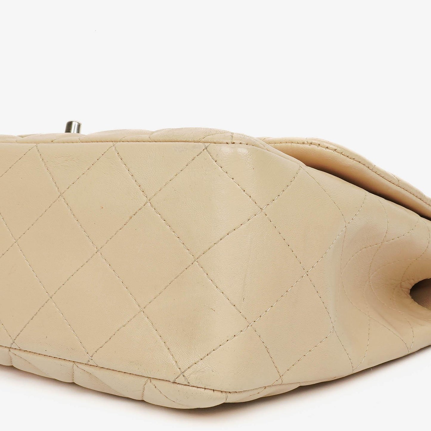 Chanel Jumbo Classic Single Flap Bag Quilted Lambskin Silver -Toned Hardware