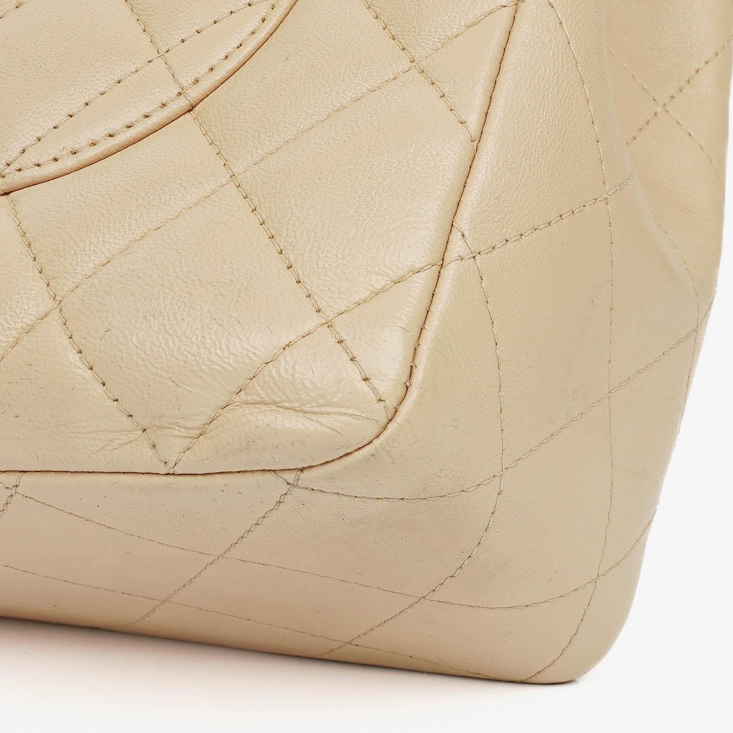 Chanel Jumbo Classic Single Flap Bag Quilted Lambskin Silver -Toned Hardware